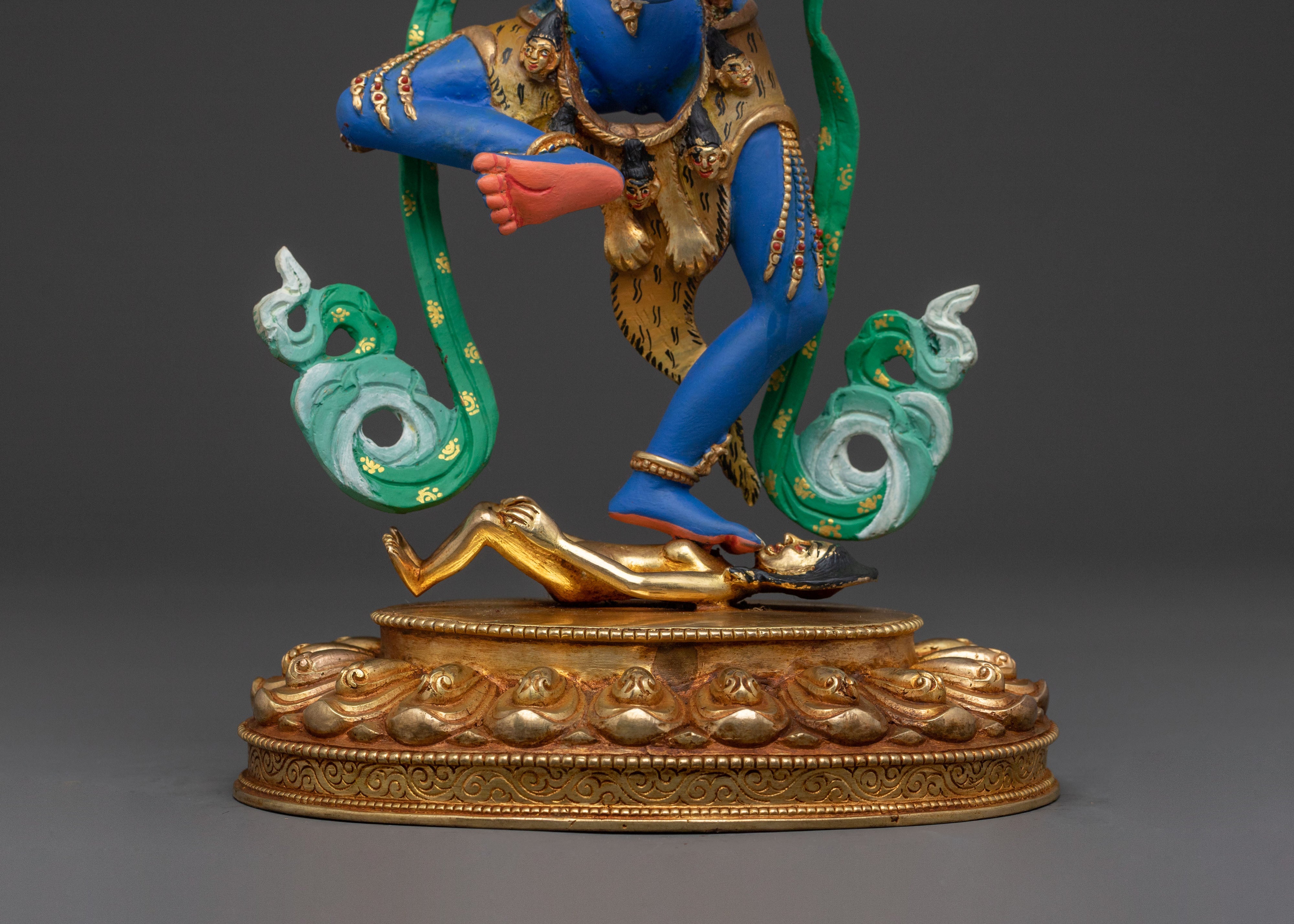 24K Gold Gilded Shima Mukha Statue | Radiant Wisdom