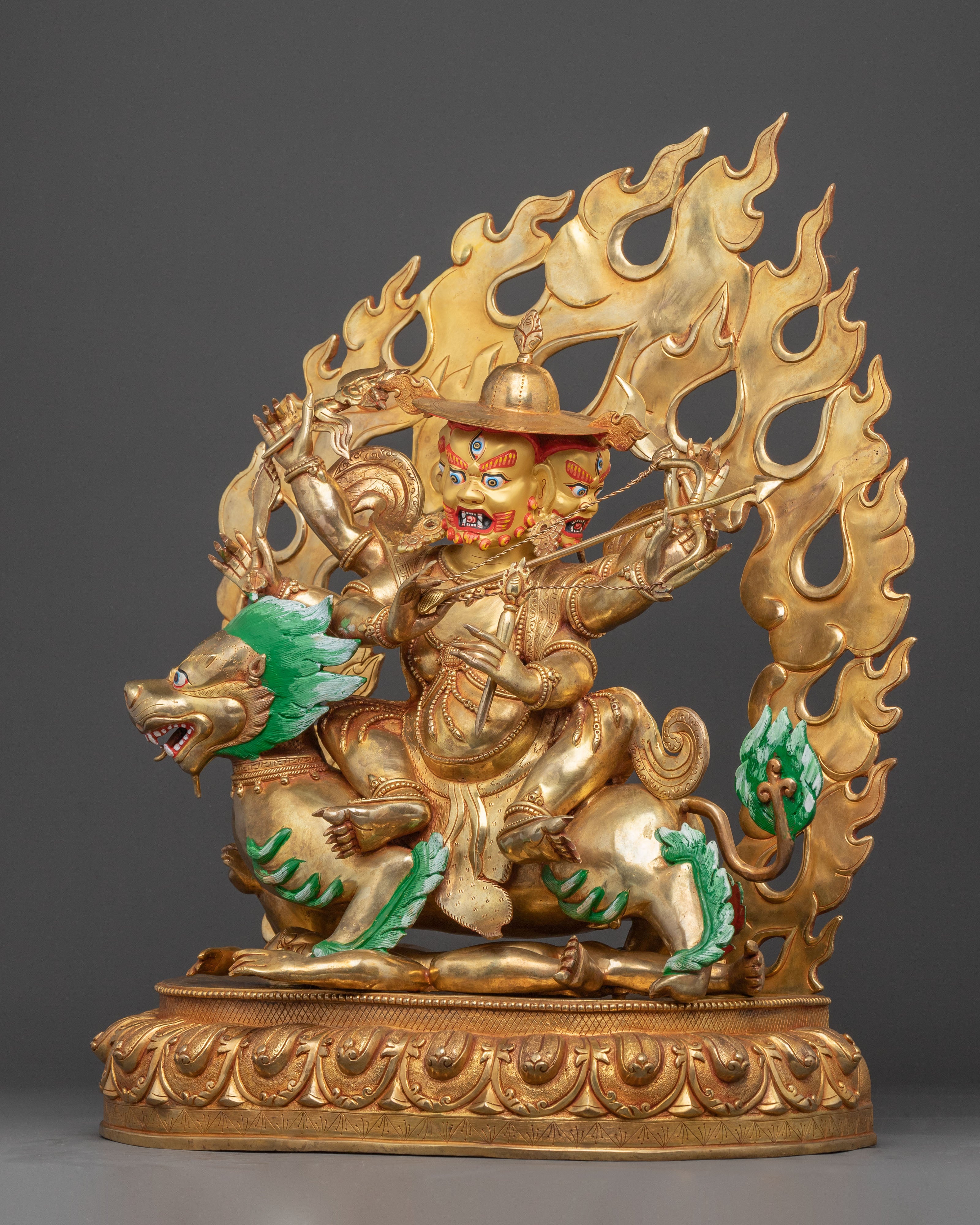 Pehar Gyalpo Statue: Protector of the Dharma | Wrathful Tibetan Deity