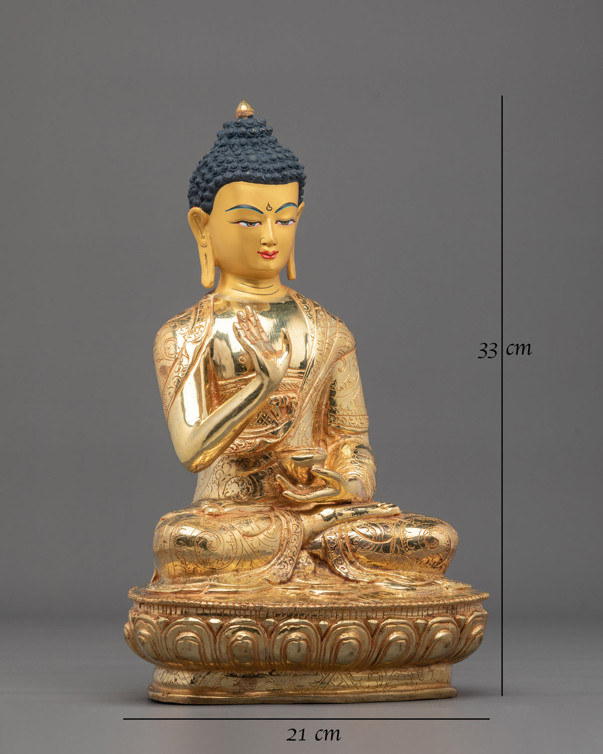 Amogasiddhi Buddha | 24K Gold Gilded Copper Statue