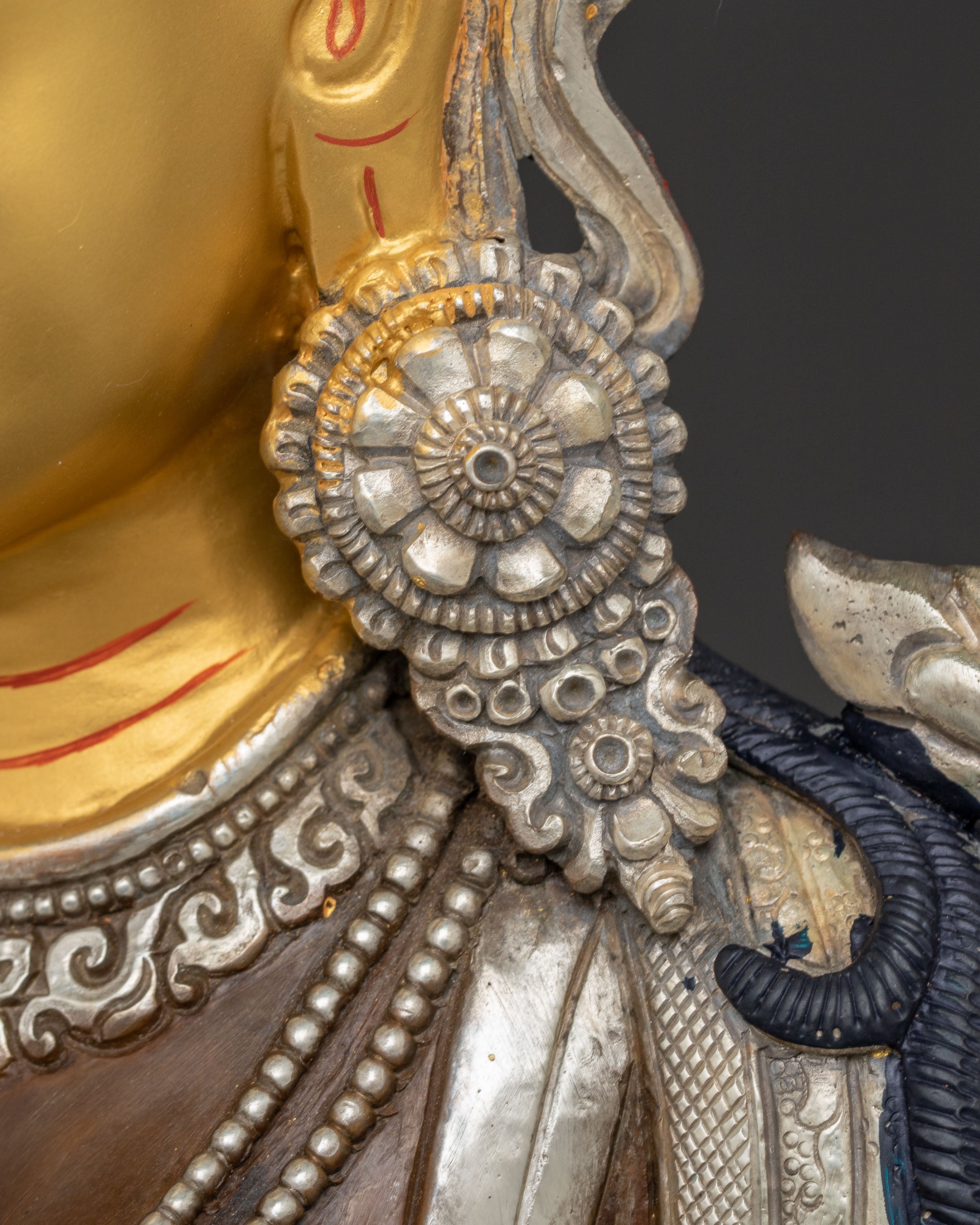 Silver-Plated Shyama Tara Copper Statue | Radiant Compassion