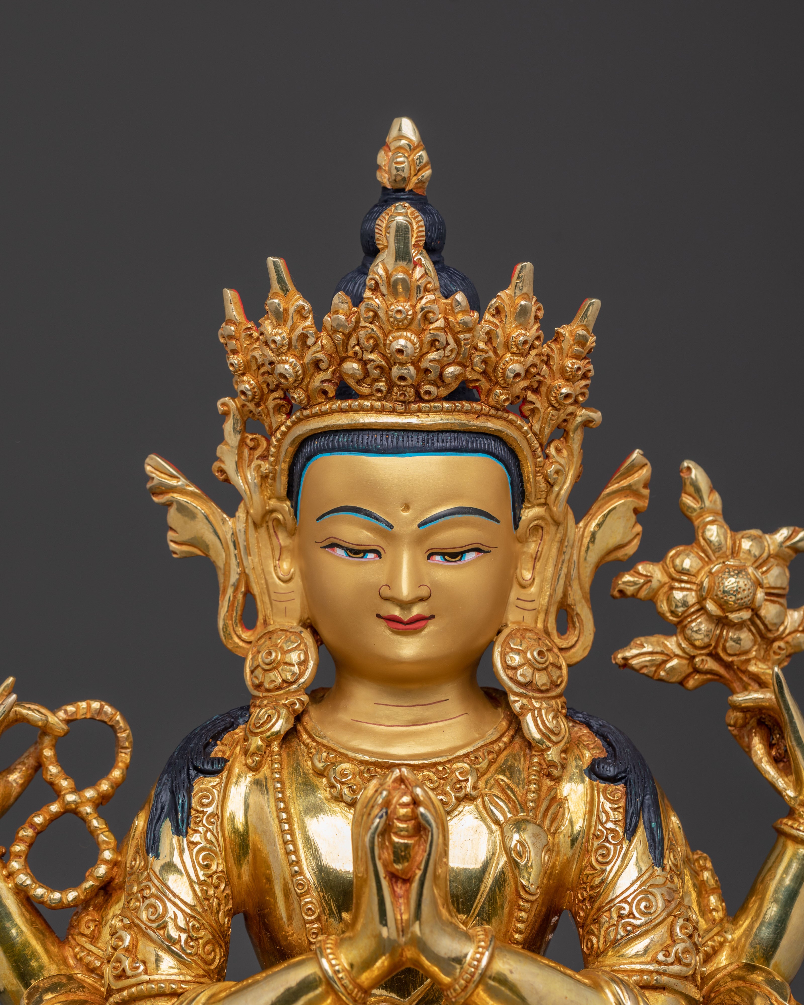 Chenrezig Sacred Tibetan Statue | Meditation Altar Figurine
