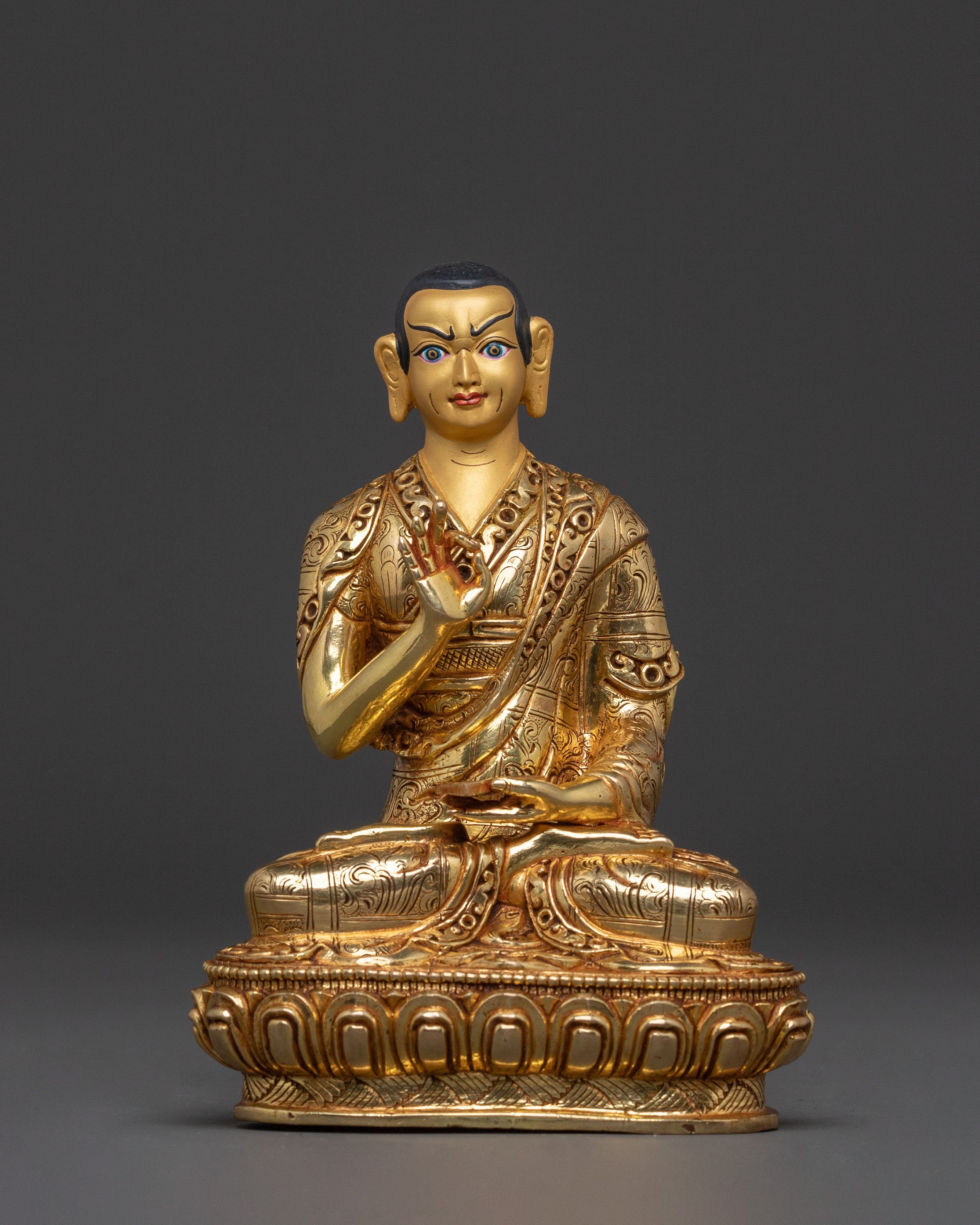Sacred Tsongkhapa Statue with Disciples | Symbol of Wisdom