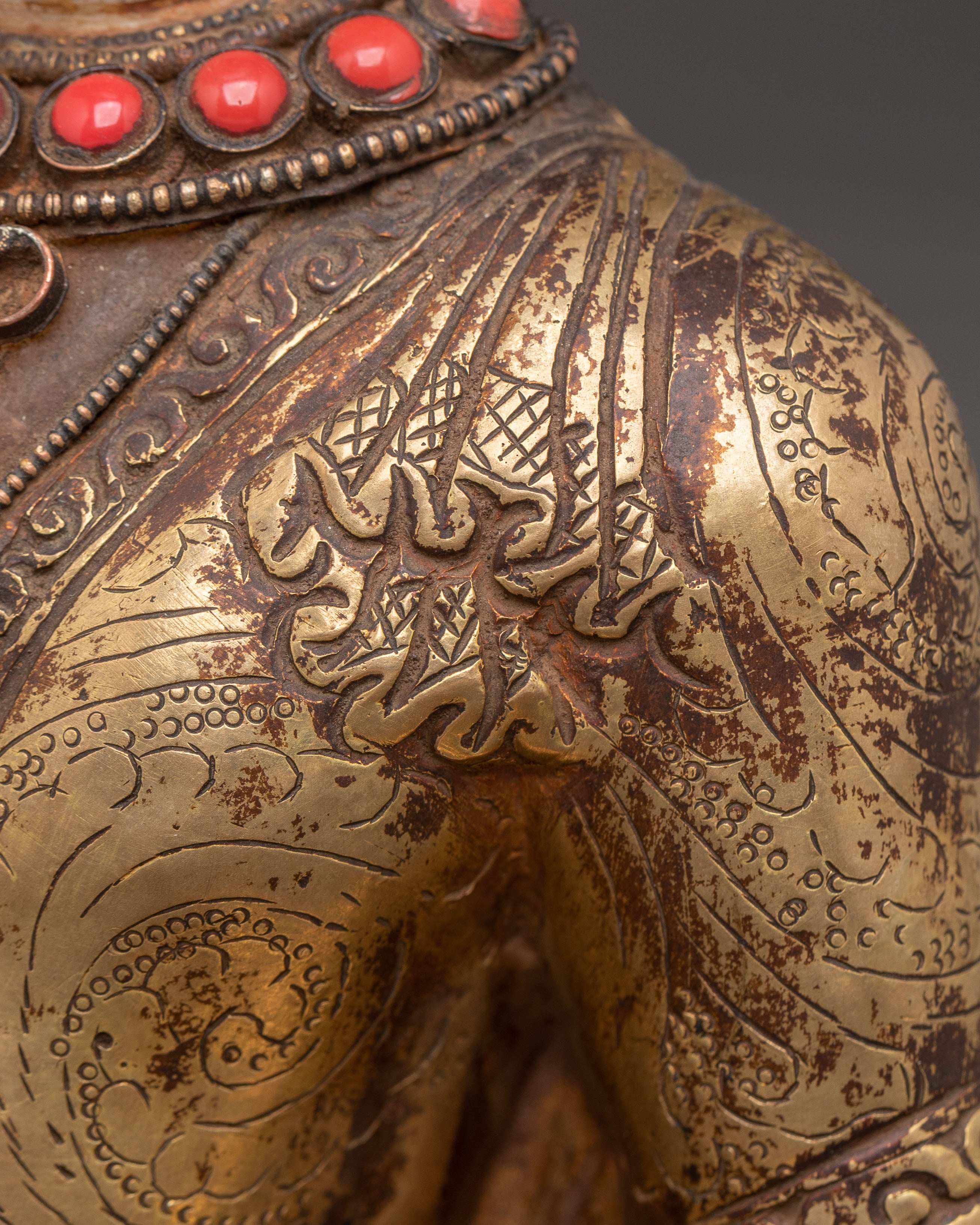 Golden Handmade Statue of Medicine Buddha | Buddha of Healing