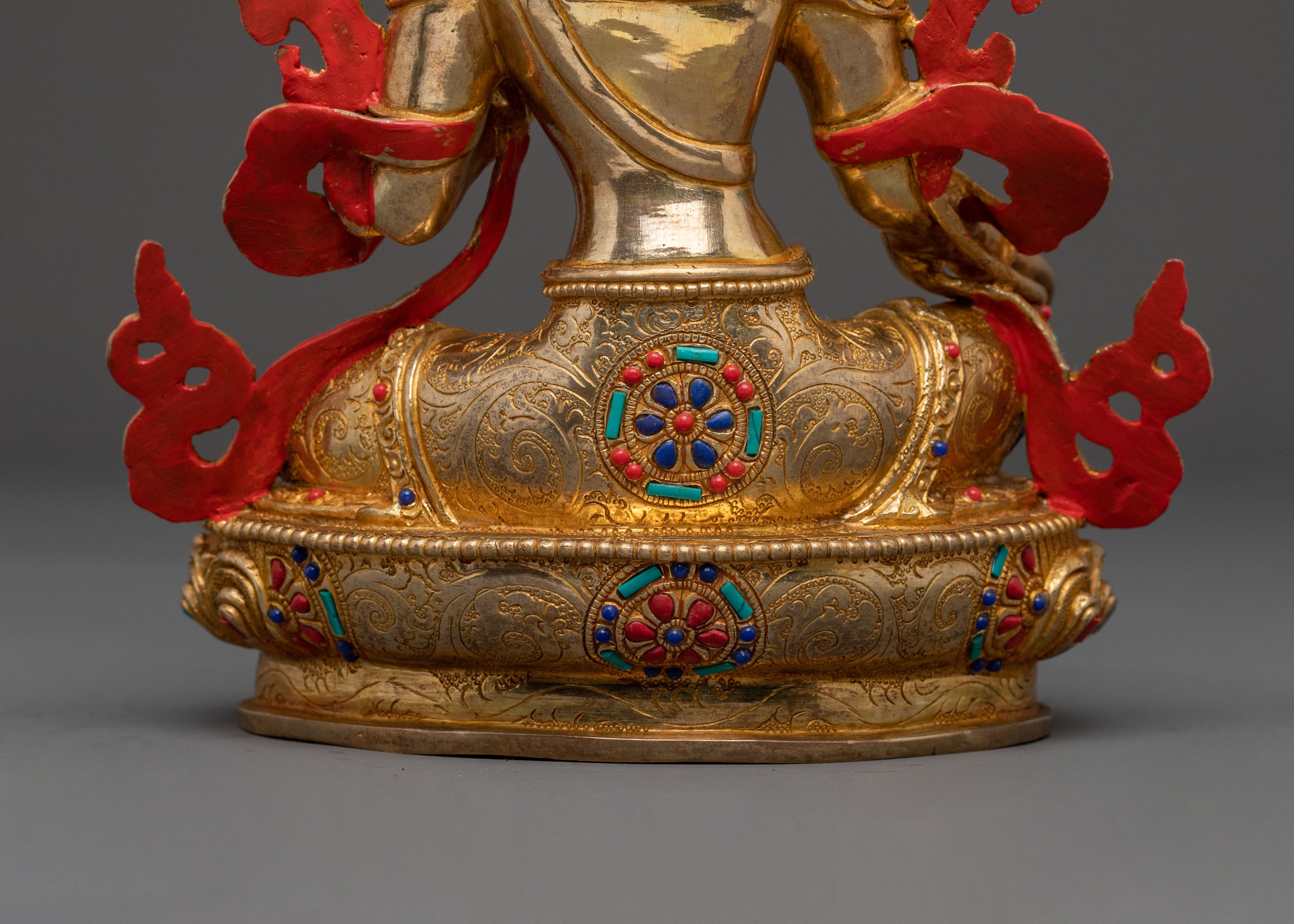 Green Tara: 24K Gold Gilded Healing Statue