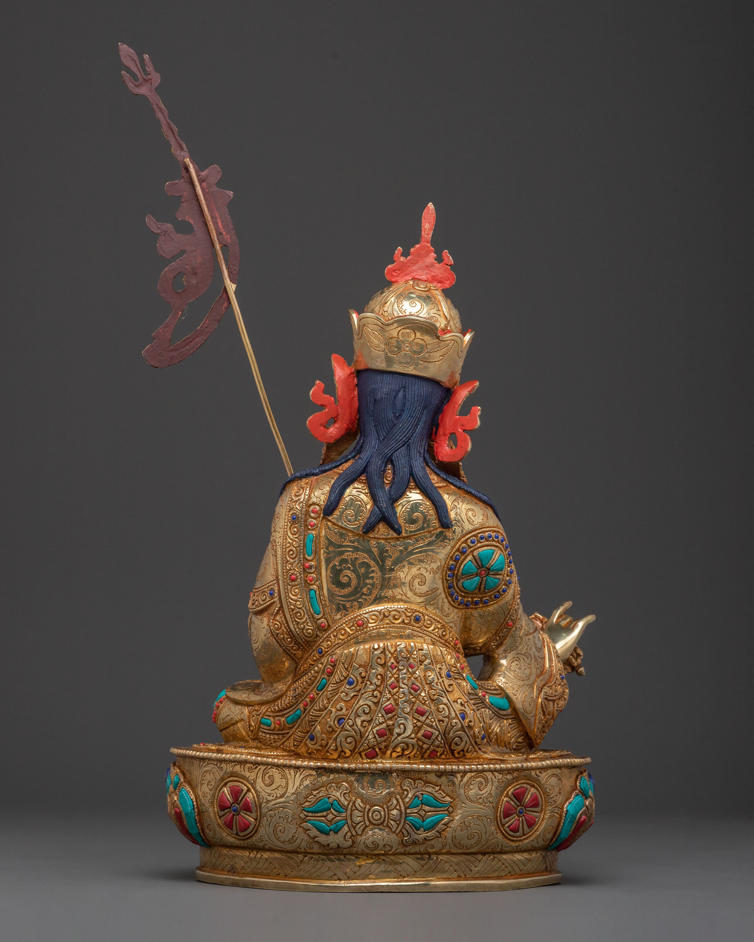 Exquisite 24K Gold Gilded Guru Rinpoche Statue