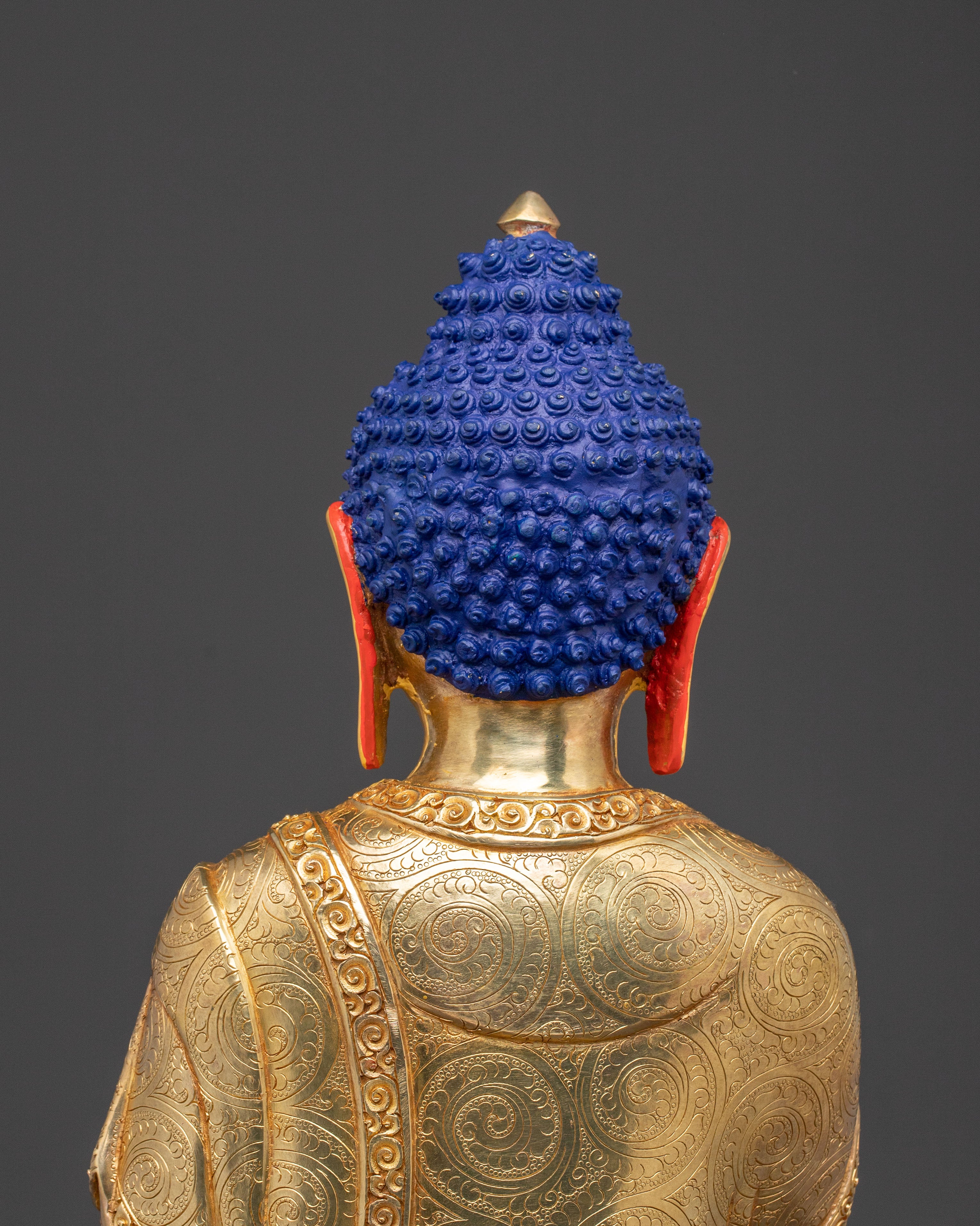 Golden Shakyamuni Buddha Sacred Statue | 24k Gold Glided