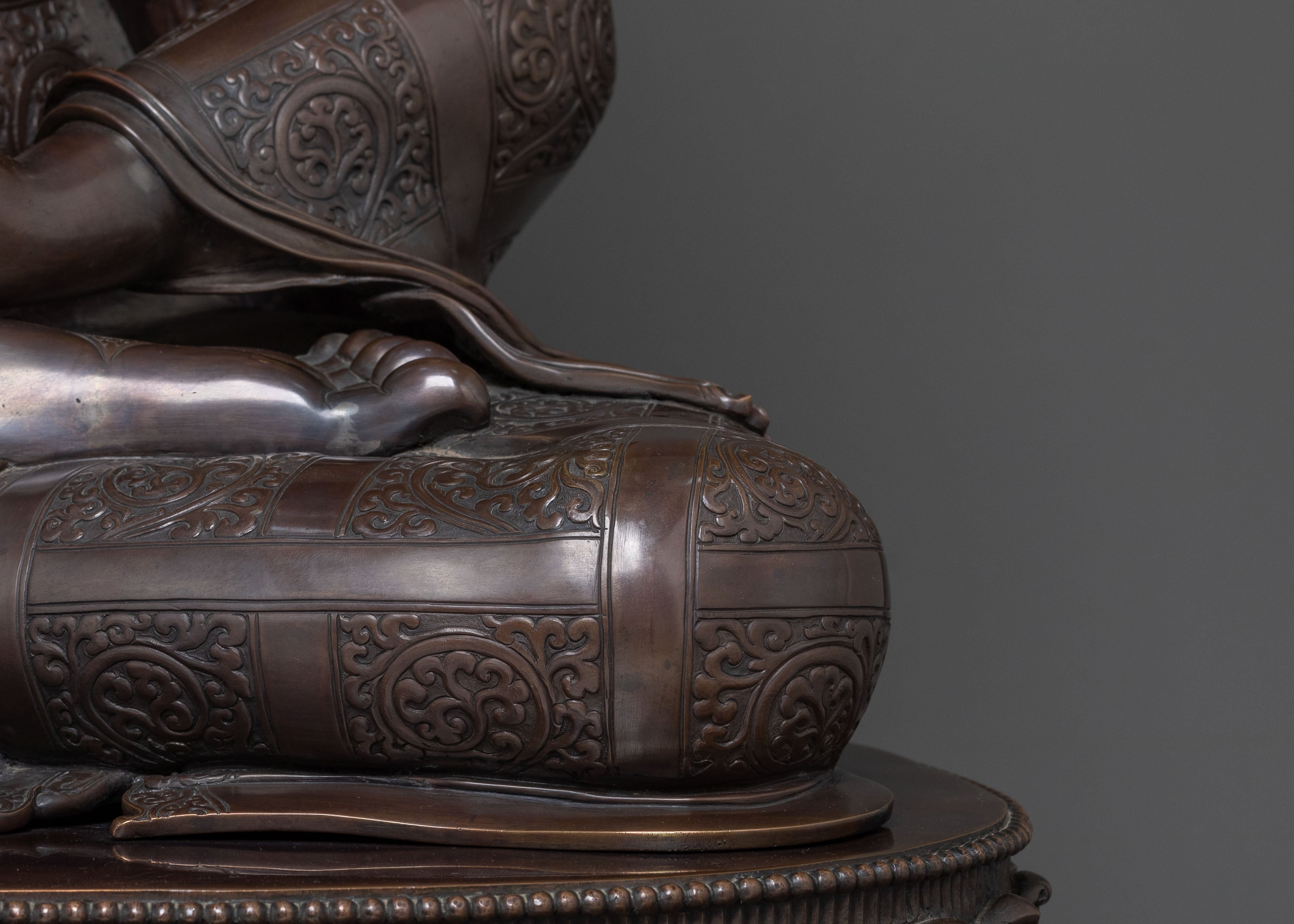 Shakyamuni Buddha Statue: Oxidized Copper Altar Decor