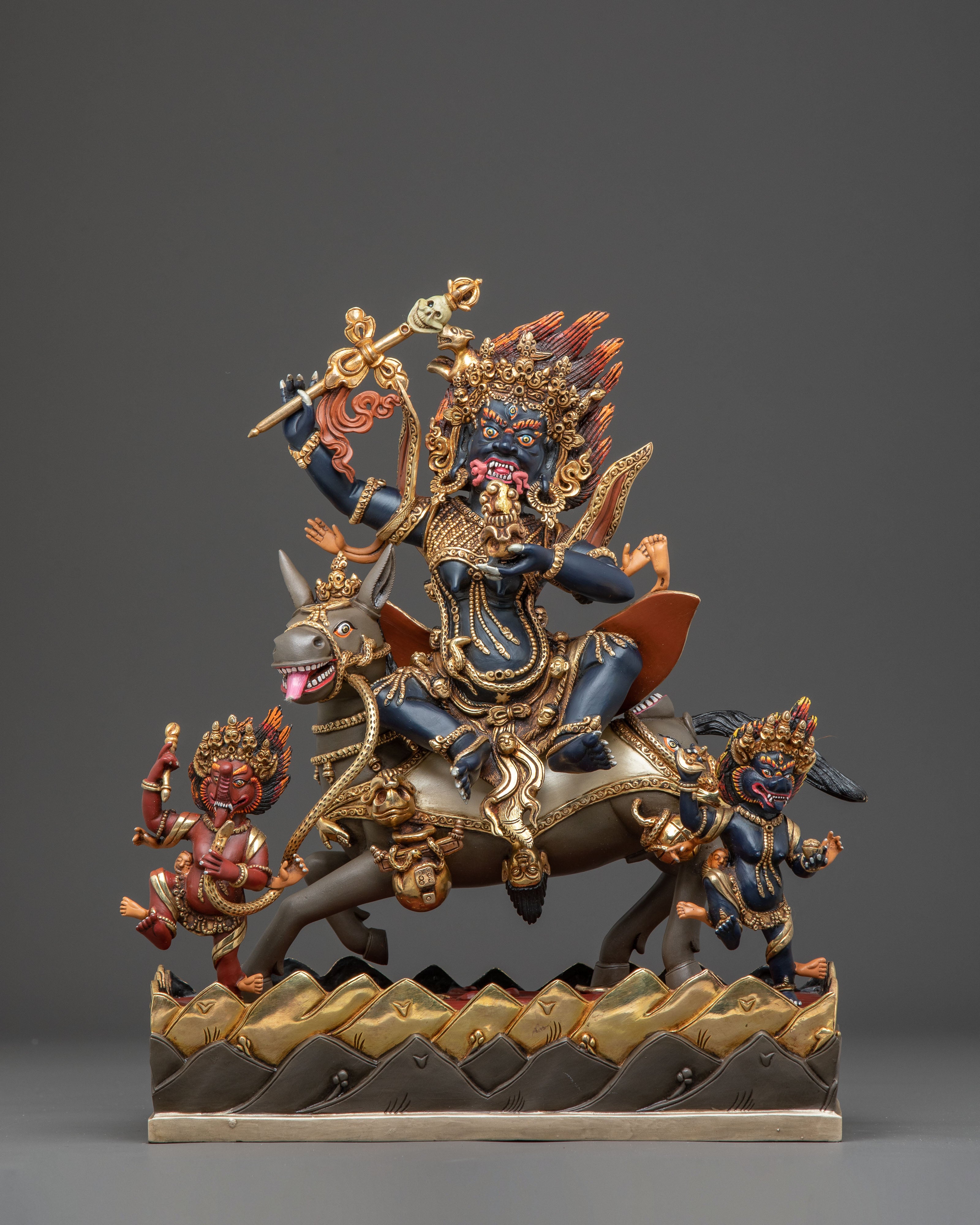 Palden Lhamo: 24k Gold Gilded Wrathful Protector