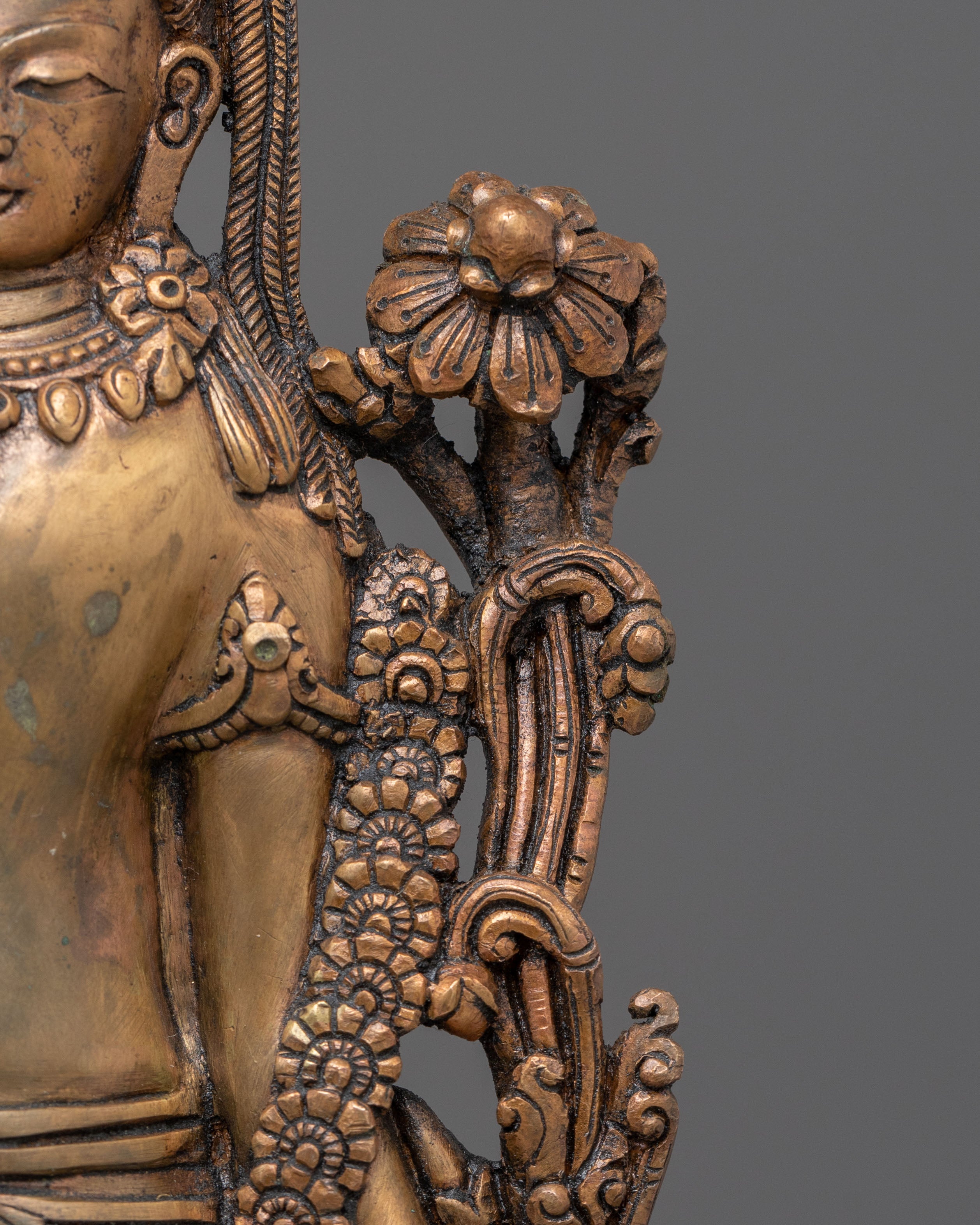 Handmade Lokeshwor Statue Set | Oxidized Copper