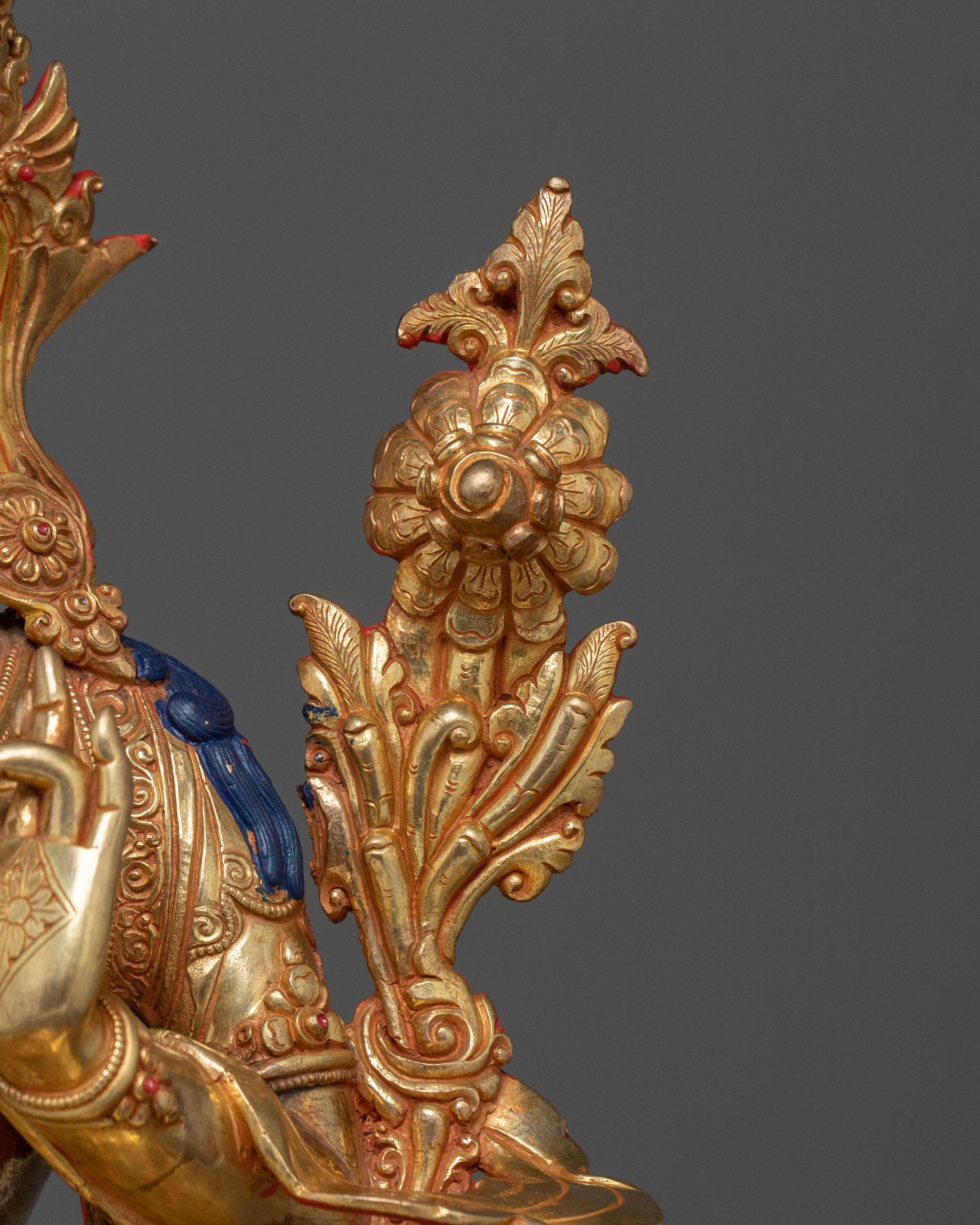 Twenty One Tara Sculpture | 24K Gold Gilded & Gemstone Inlaid