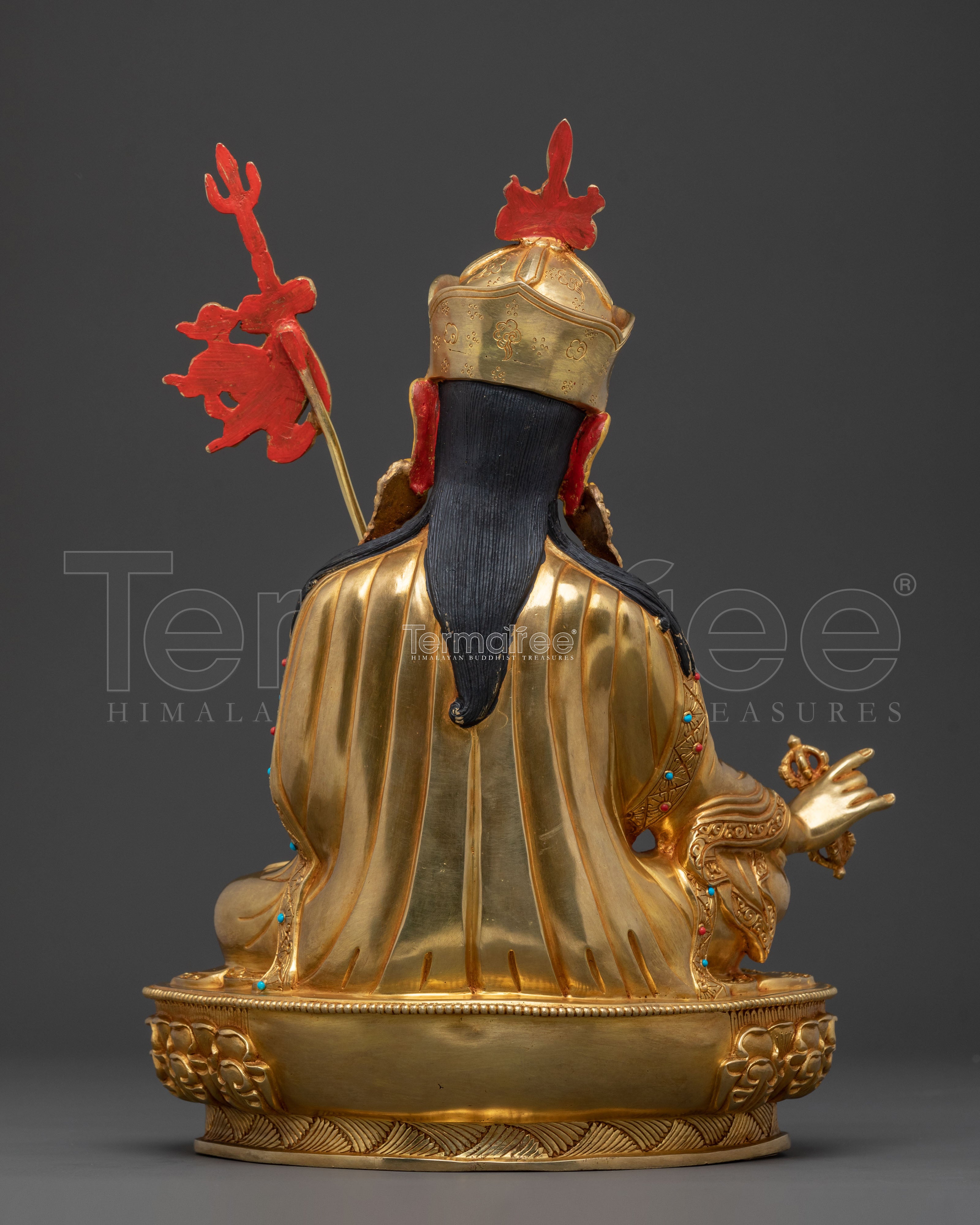 Guru Rinpoche Buddhist Teacher Statue | Tibetan Altar Decor