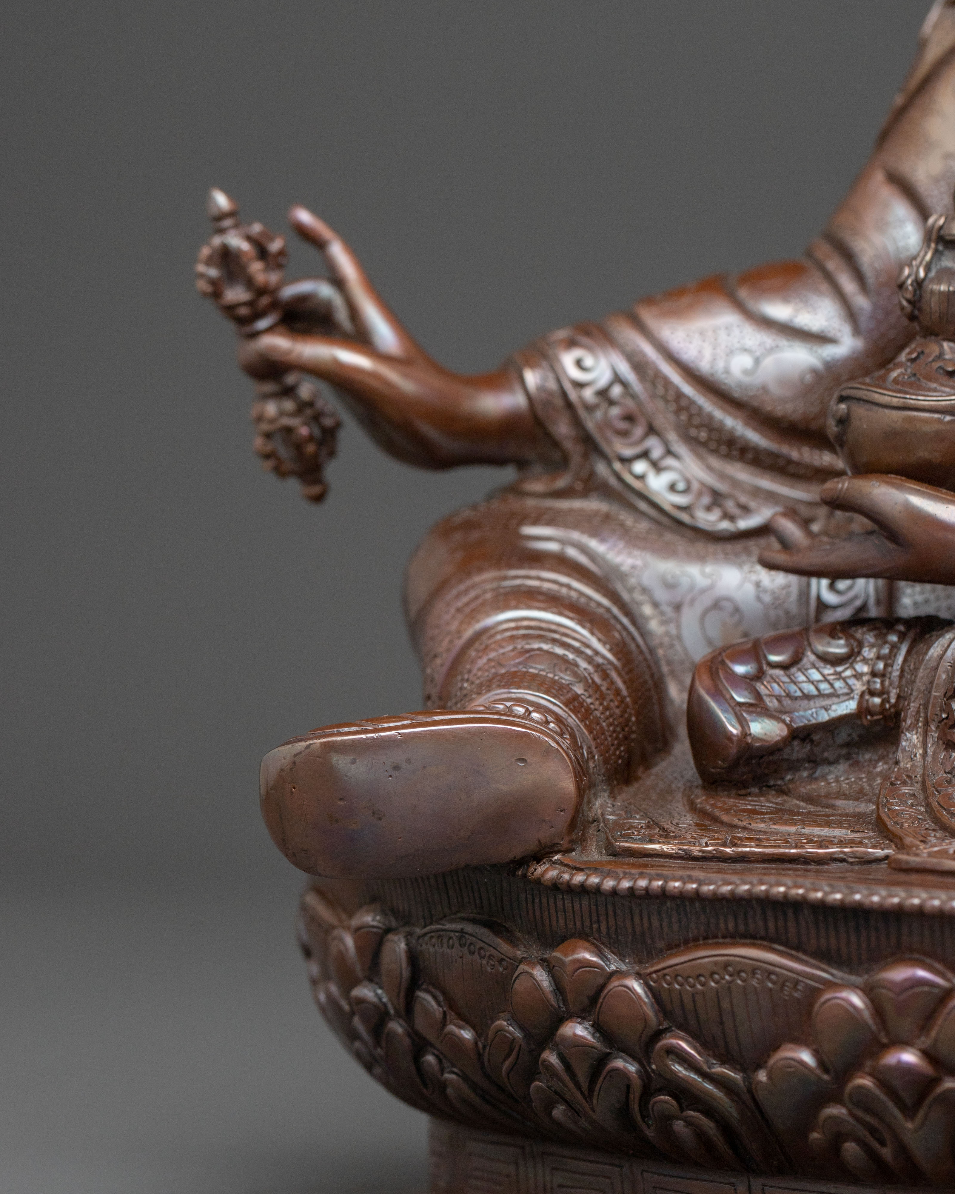 Guru Rinpoche Statue | Oxidized Copper Icon