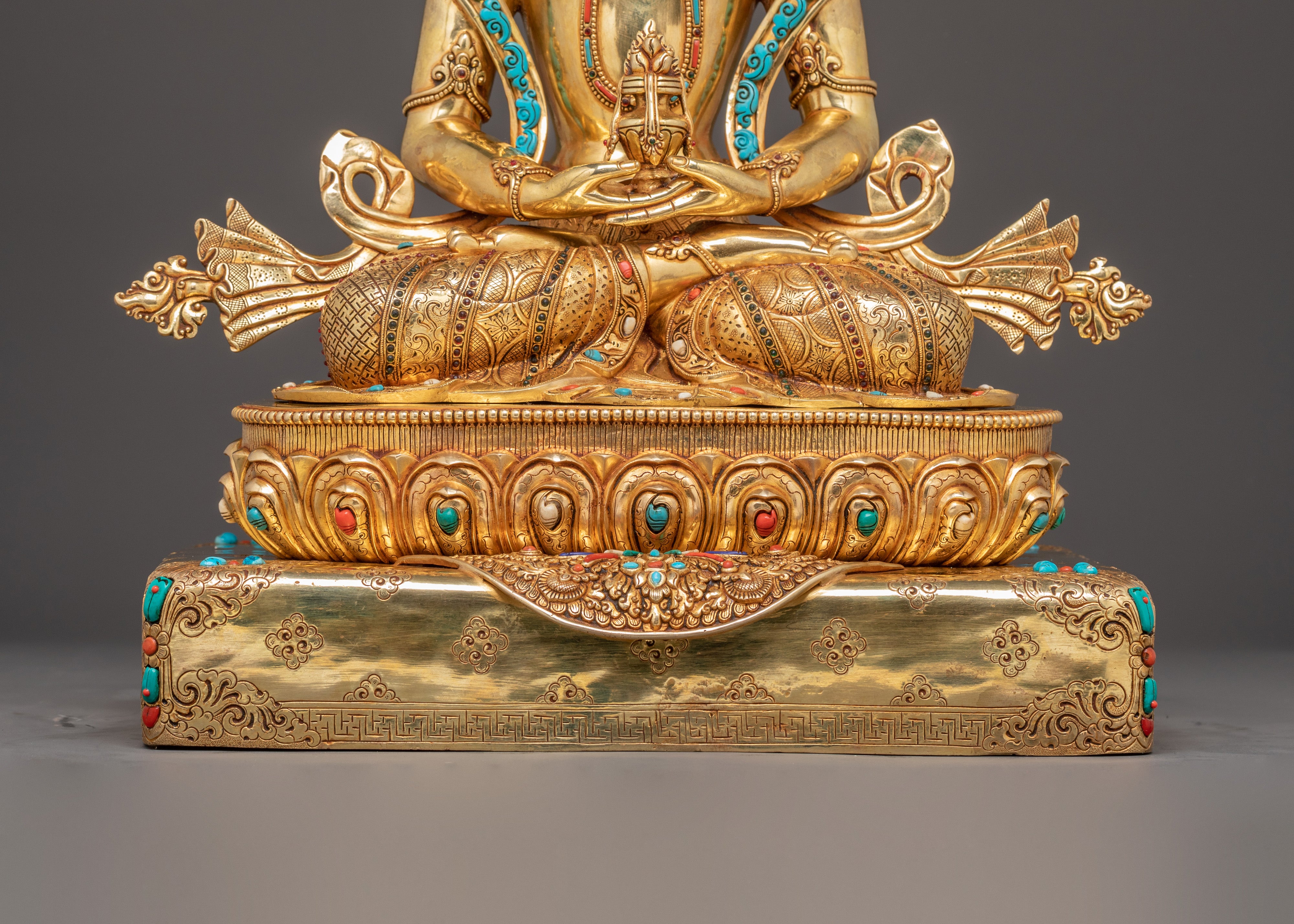 Golden Handmade Bodhisattva Set Statue | Sacred Buddhist Altar Display