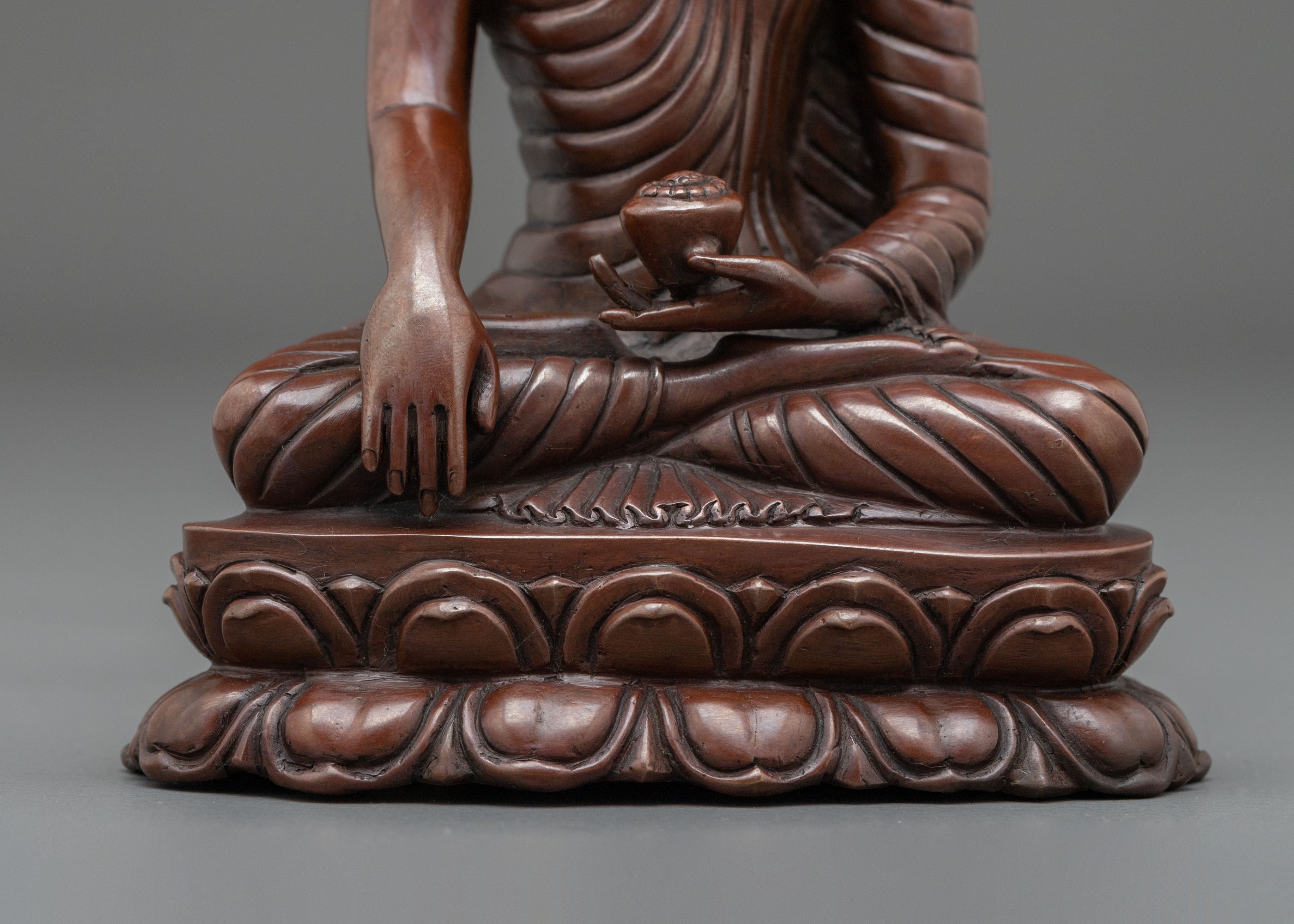Shakyamuni Buddha Figurine | Oxidized Copper Sculpture