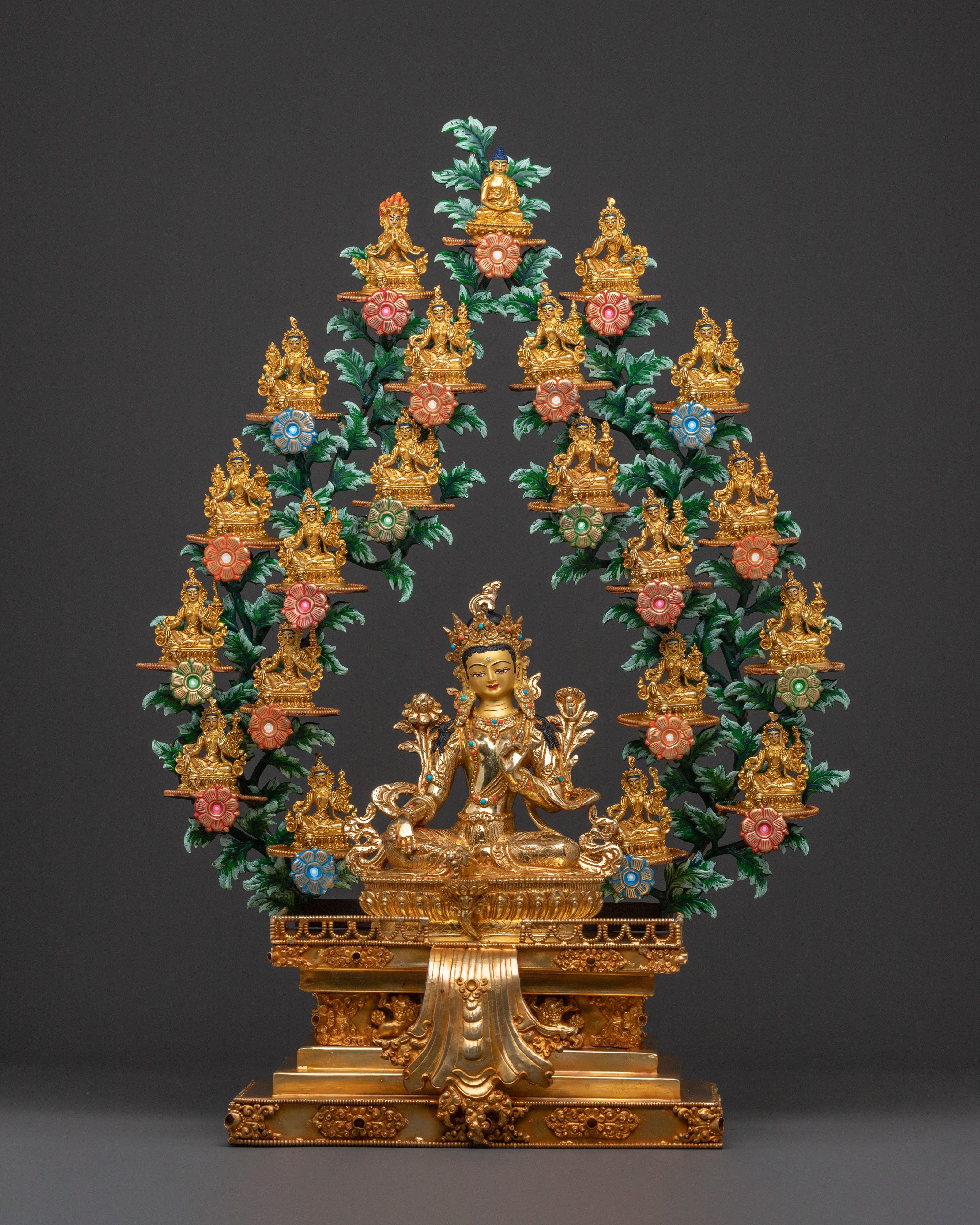 21 Tara 24k Gold Gilded Divine Statue Set