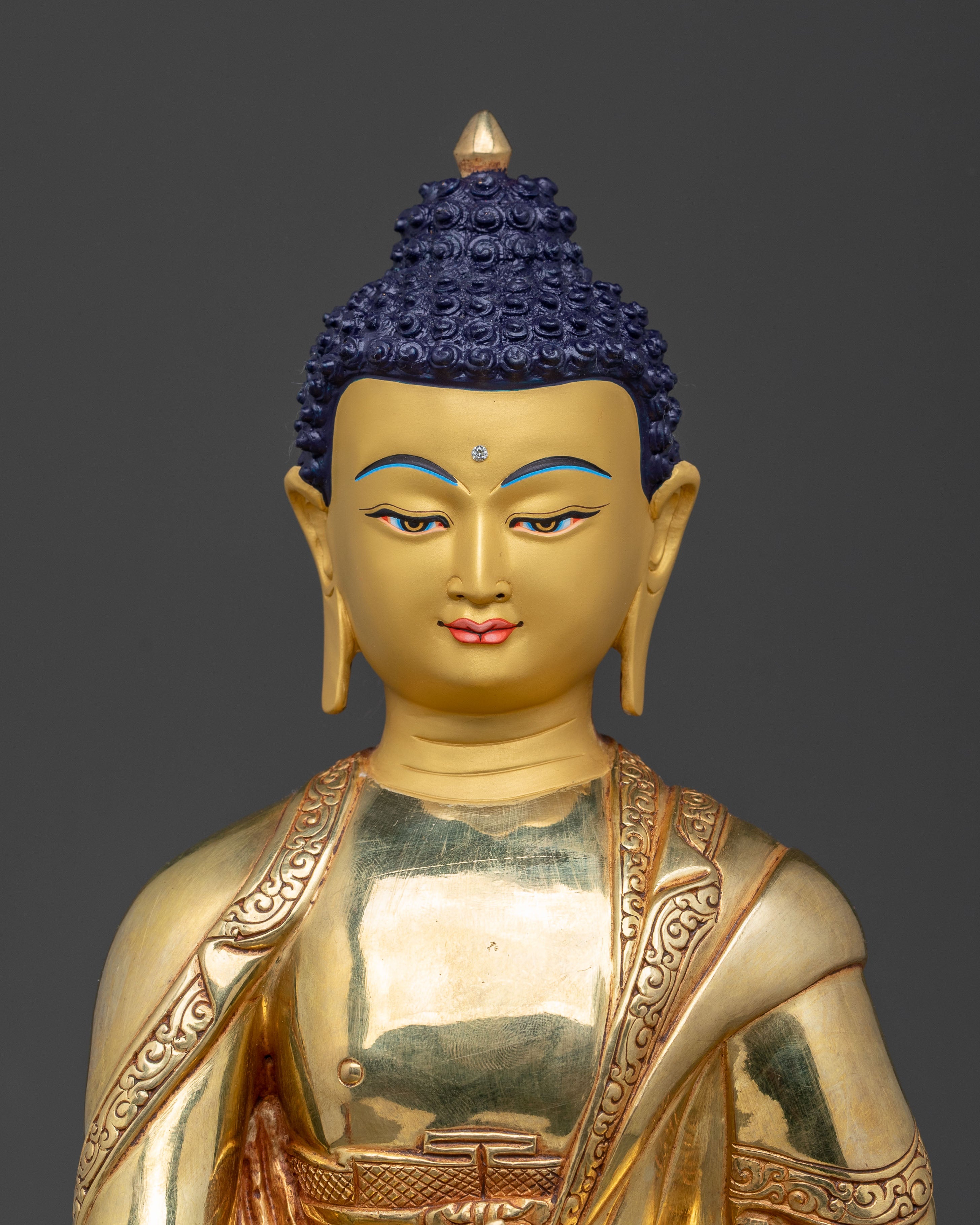 Medicine Buddha Serenity Sculpture | 24K Gold Gilded