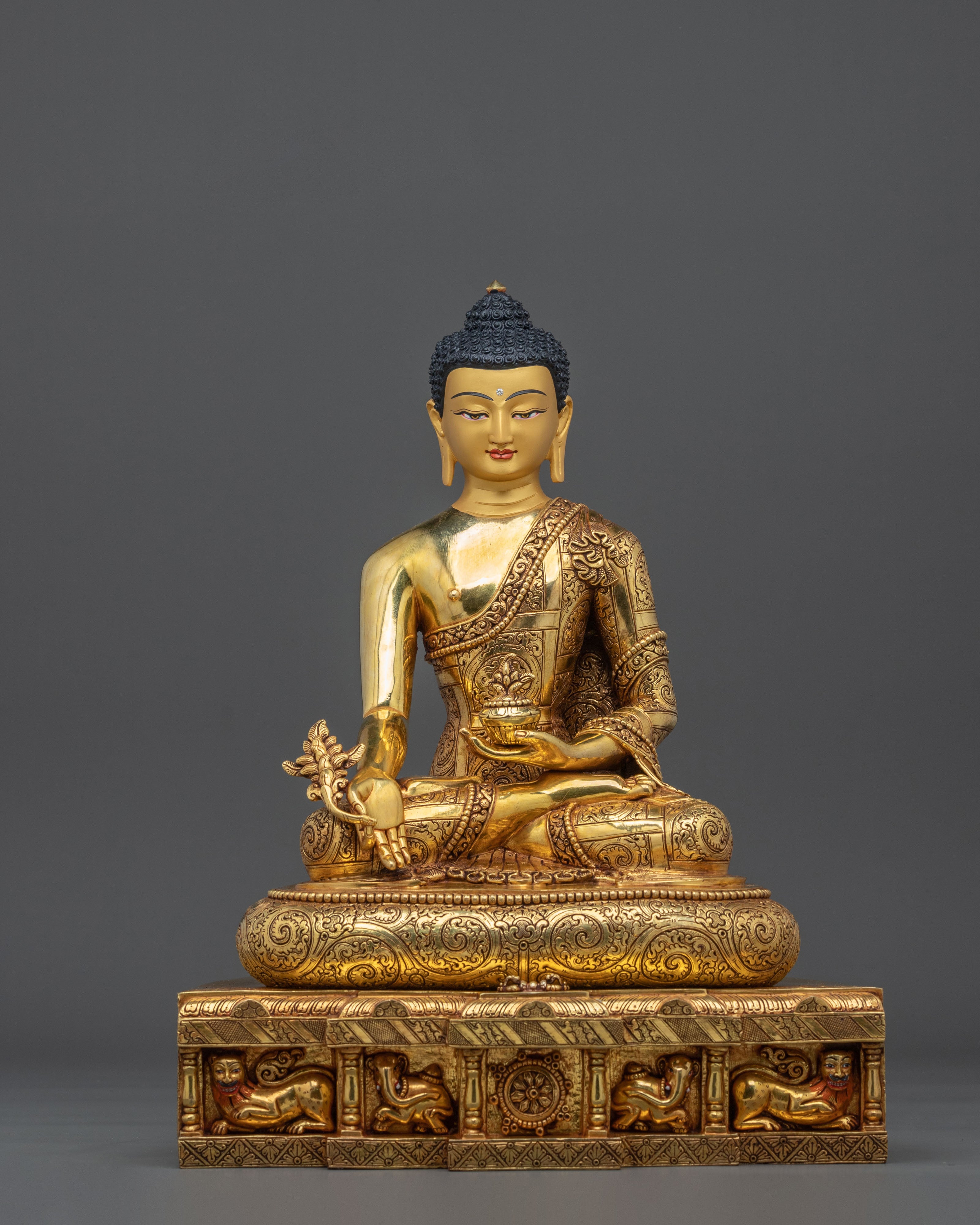 Three Buddha Golden Statue Set | Buddhist Sculpture Collection