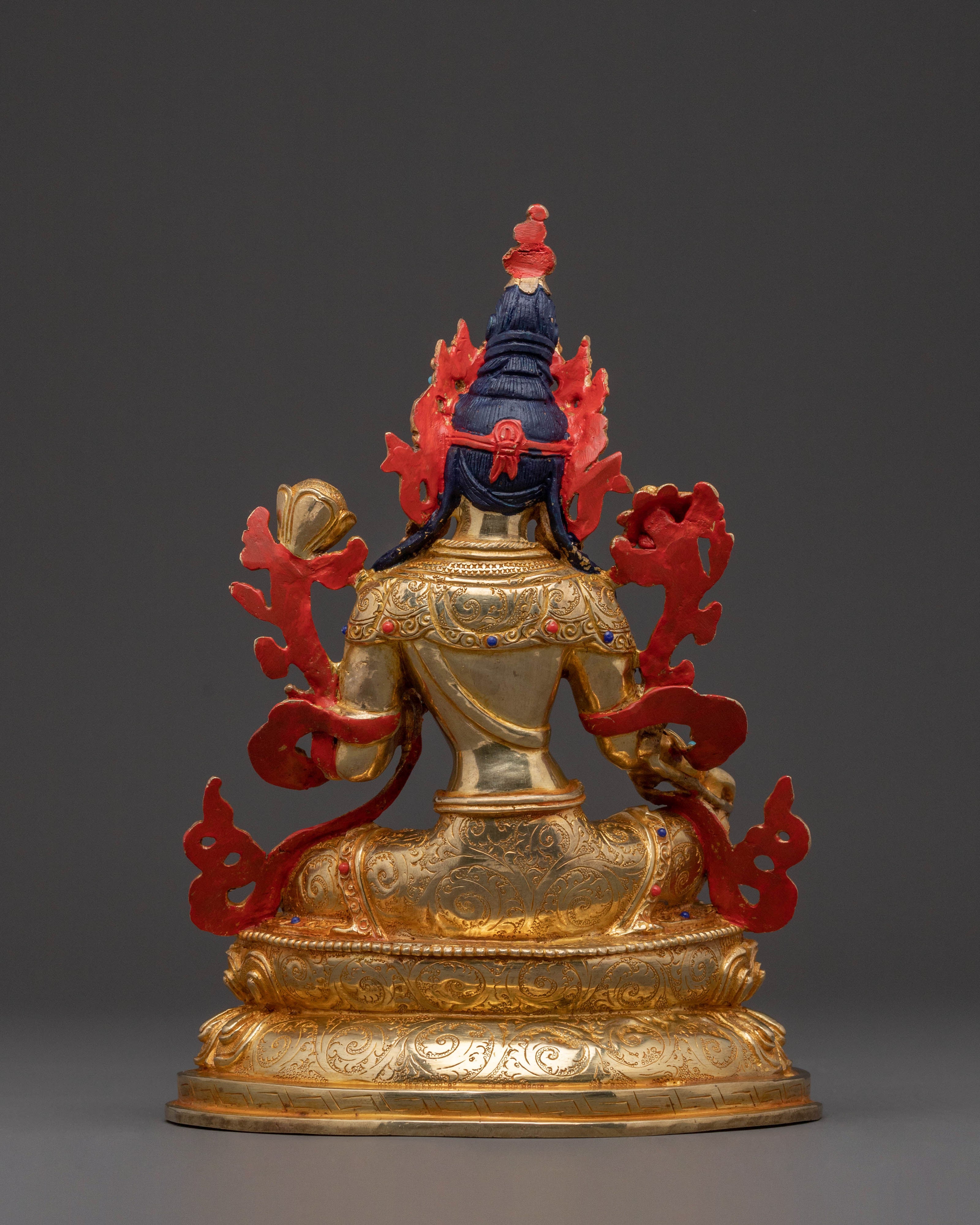 Golden Green Tara Statue for Sacred Spaces – Hand-Gilded Copper Art