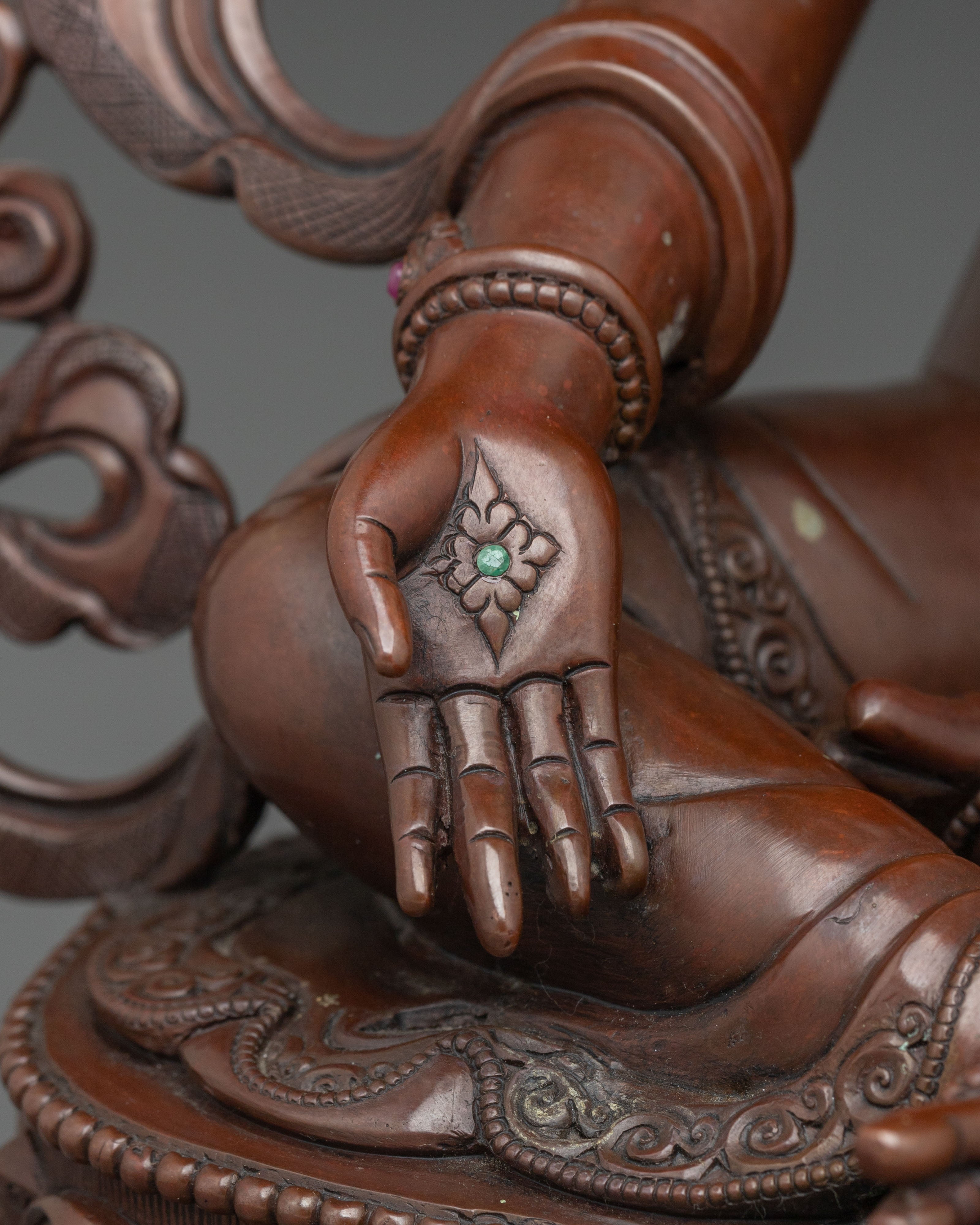Bodhisattva Sacred Figurine | Oxidized Copper Statue