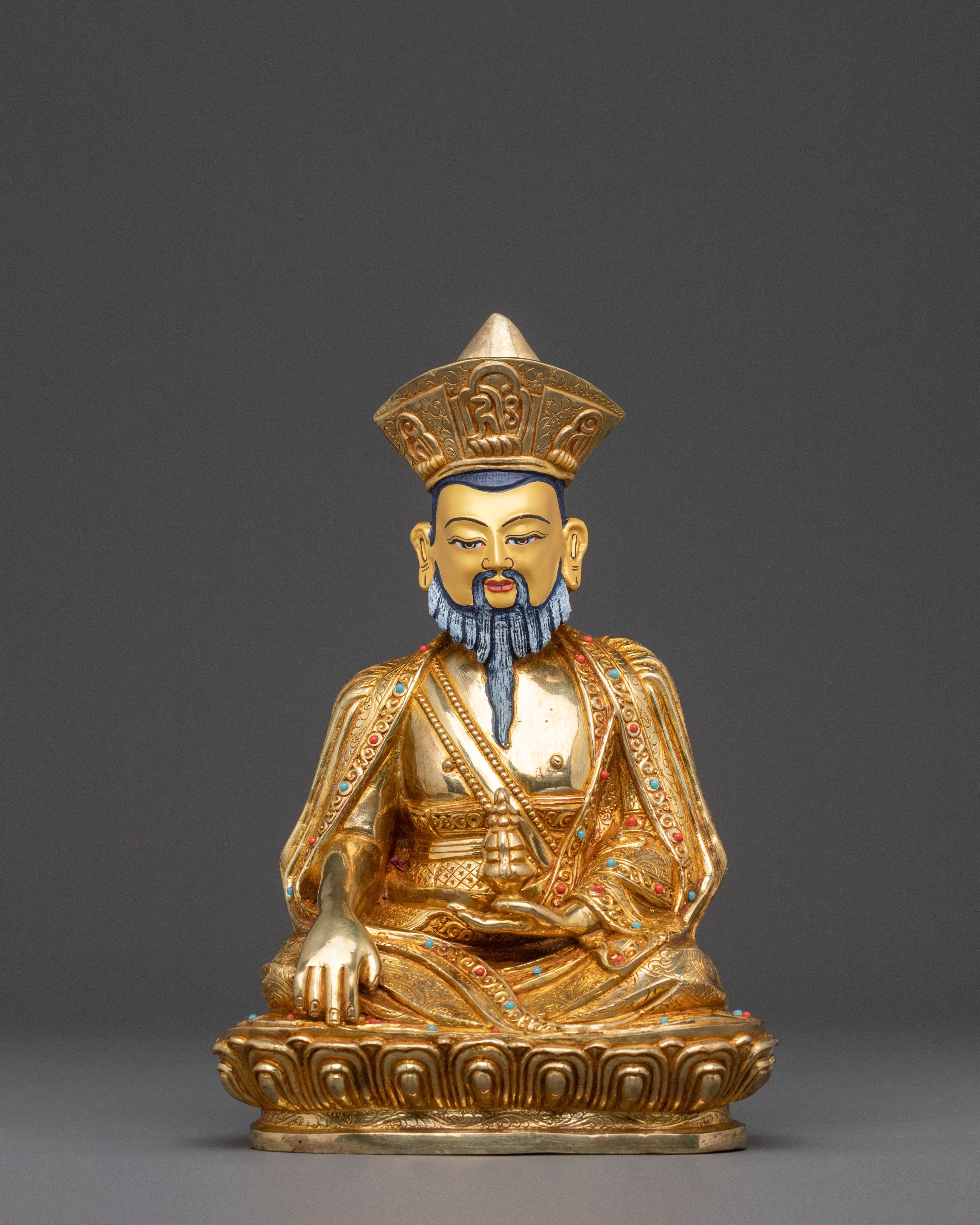 Guru Shapdum Meditation Statue | Exquisite Copper Artistry