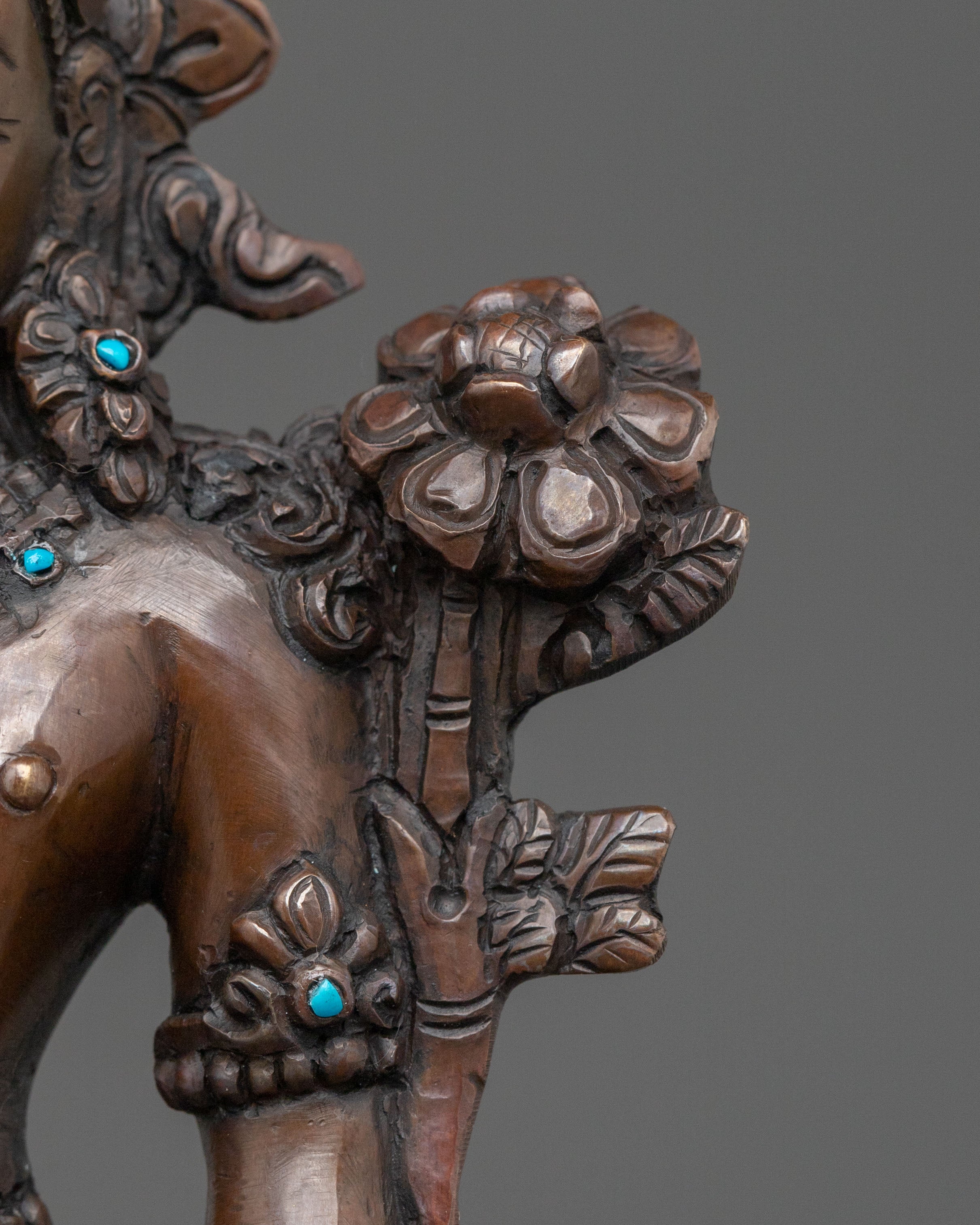 Padmapani Sacred Sculpture | Oxidized Copper Body
