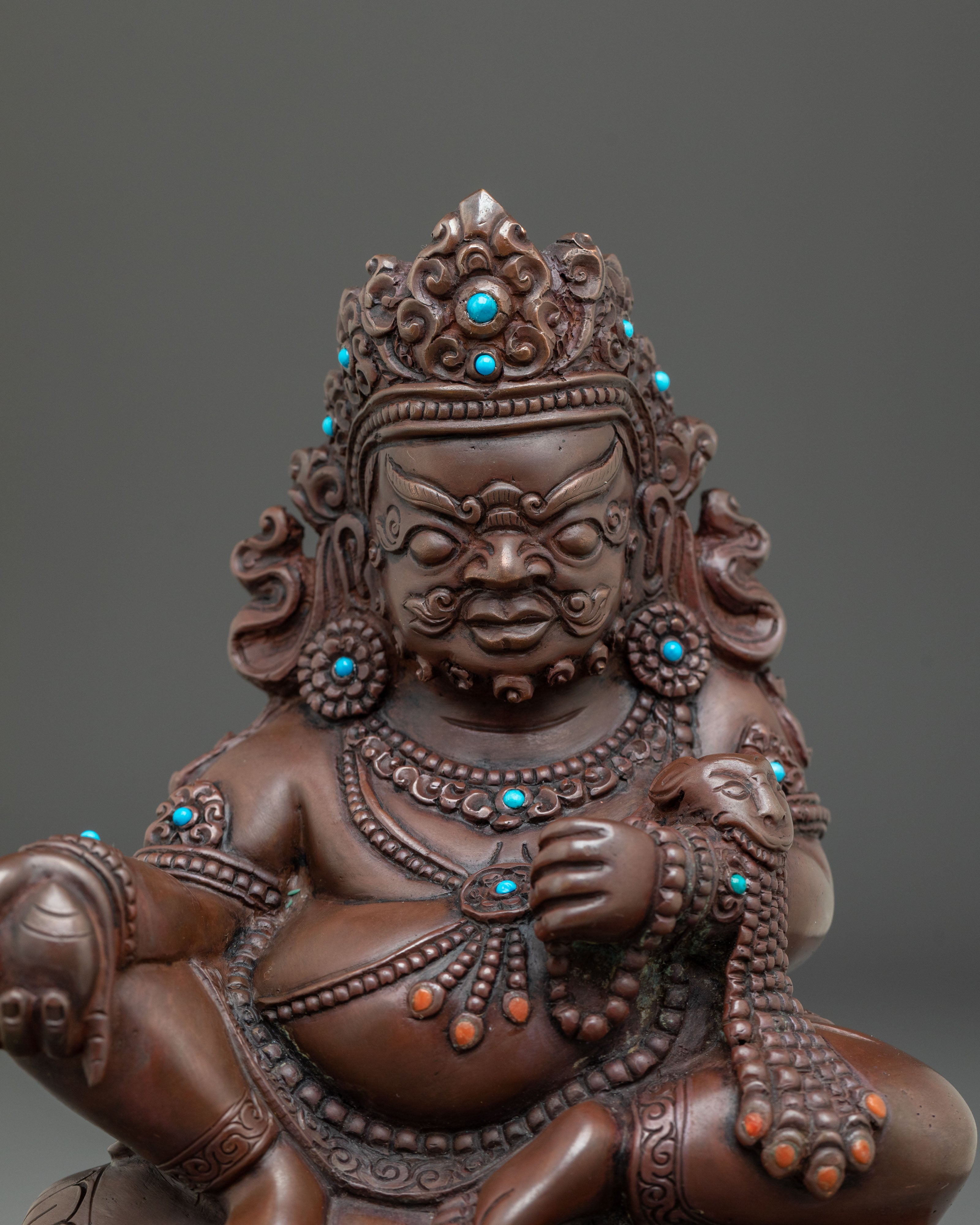 Dzambhala Oxidized Copper Statue | Symbol of Prosperity