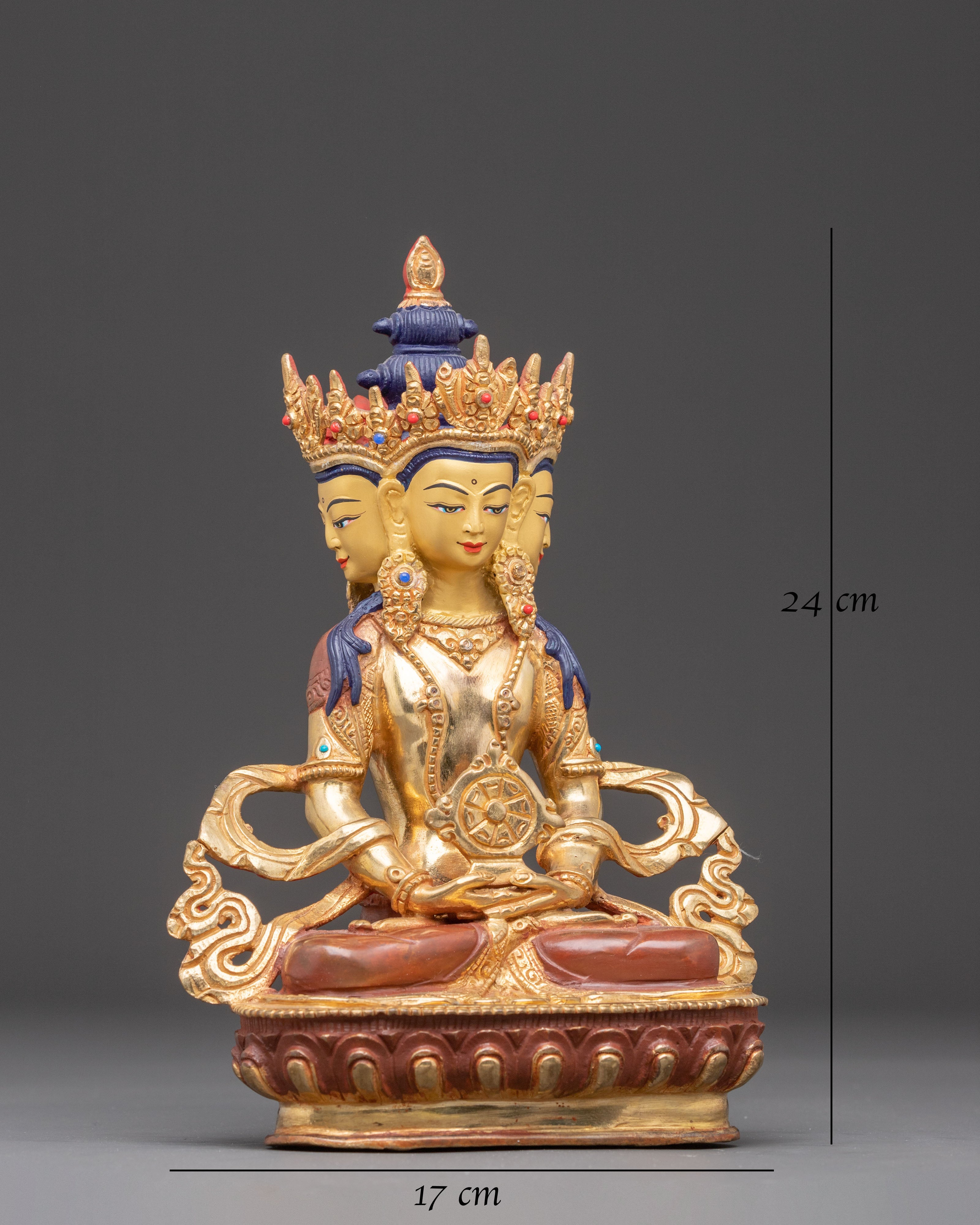 Vairocana Buddha Oxidized Copper Statue | Symbol of Enlightenment