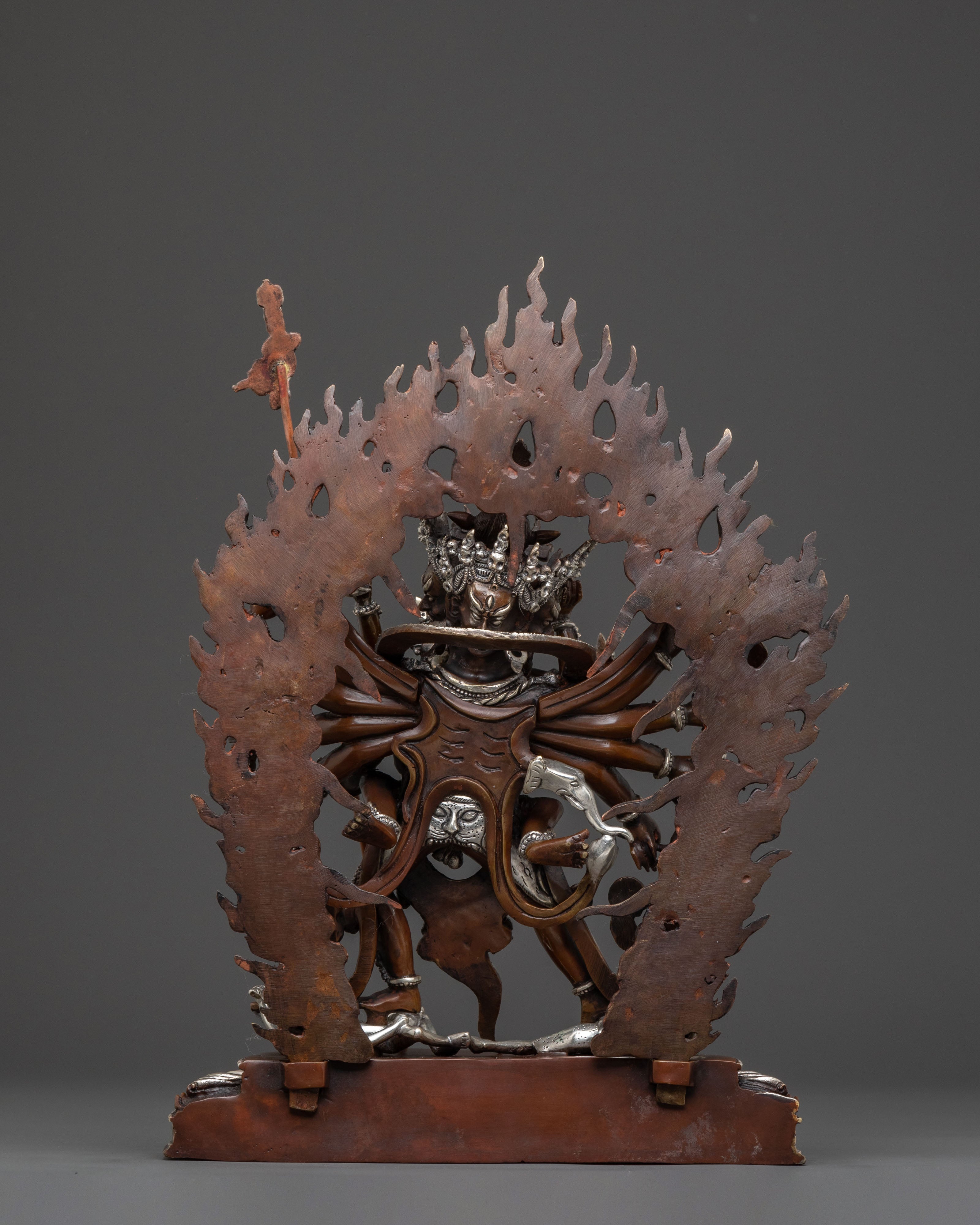 Chakrasambhara Spiritual Statue: Oxidized Tantric Deity