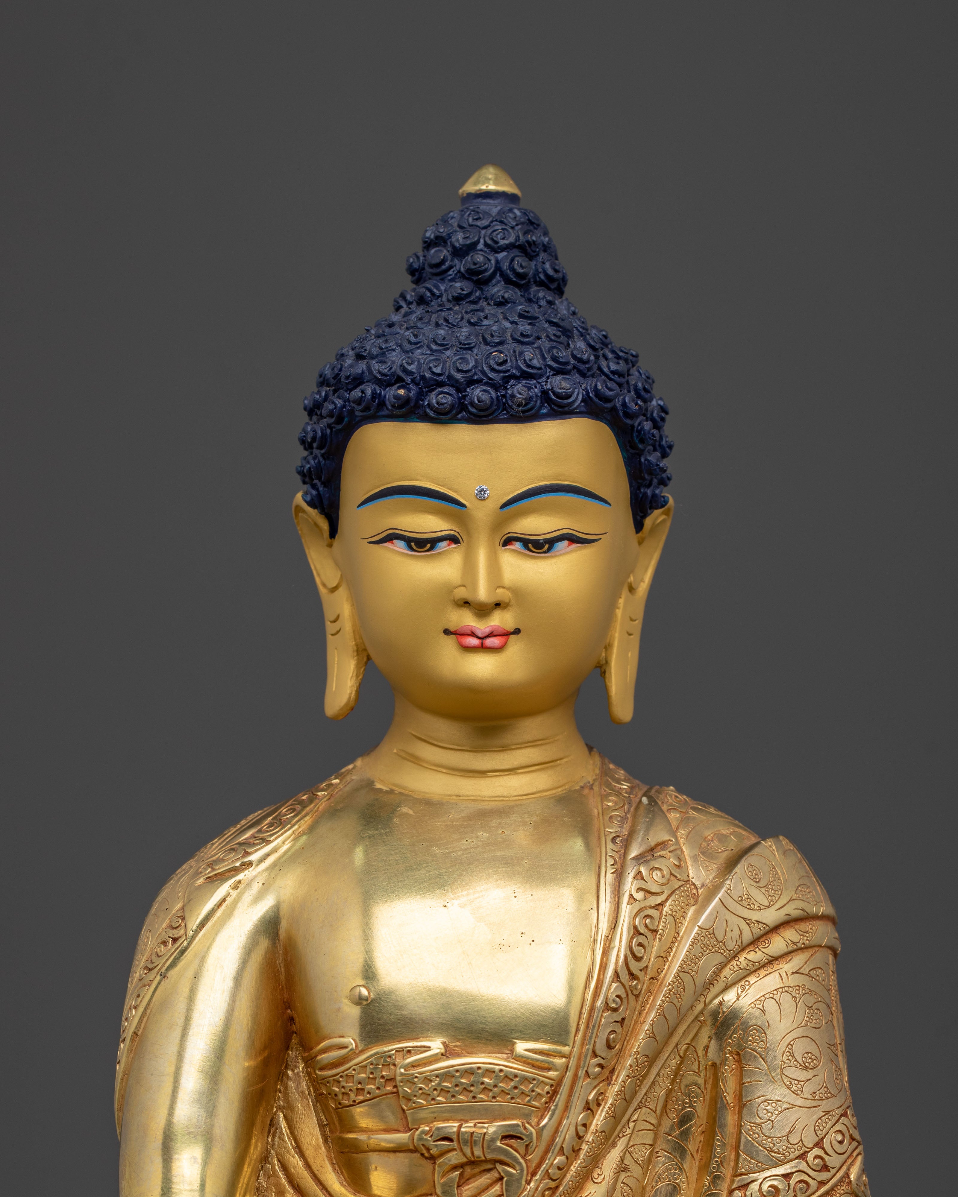 Hand-Carved Shakyamuni Buddha Sculpture | Home Decor