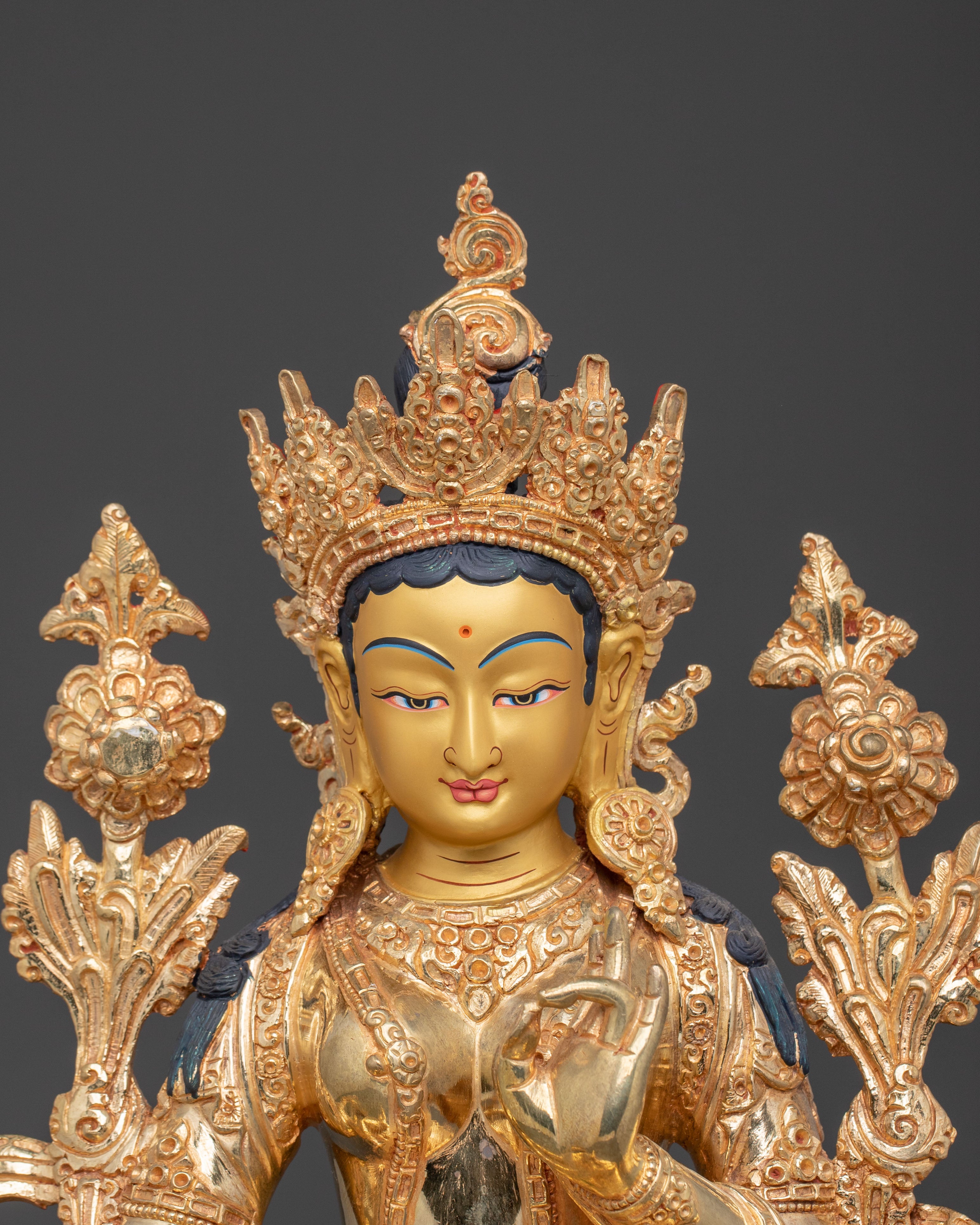 Mother Green Tara | 24K Gold Gilded Sculpture