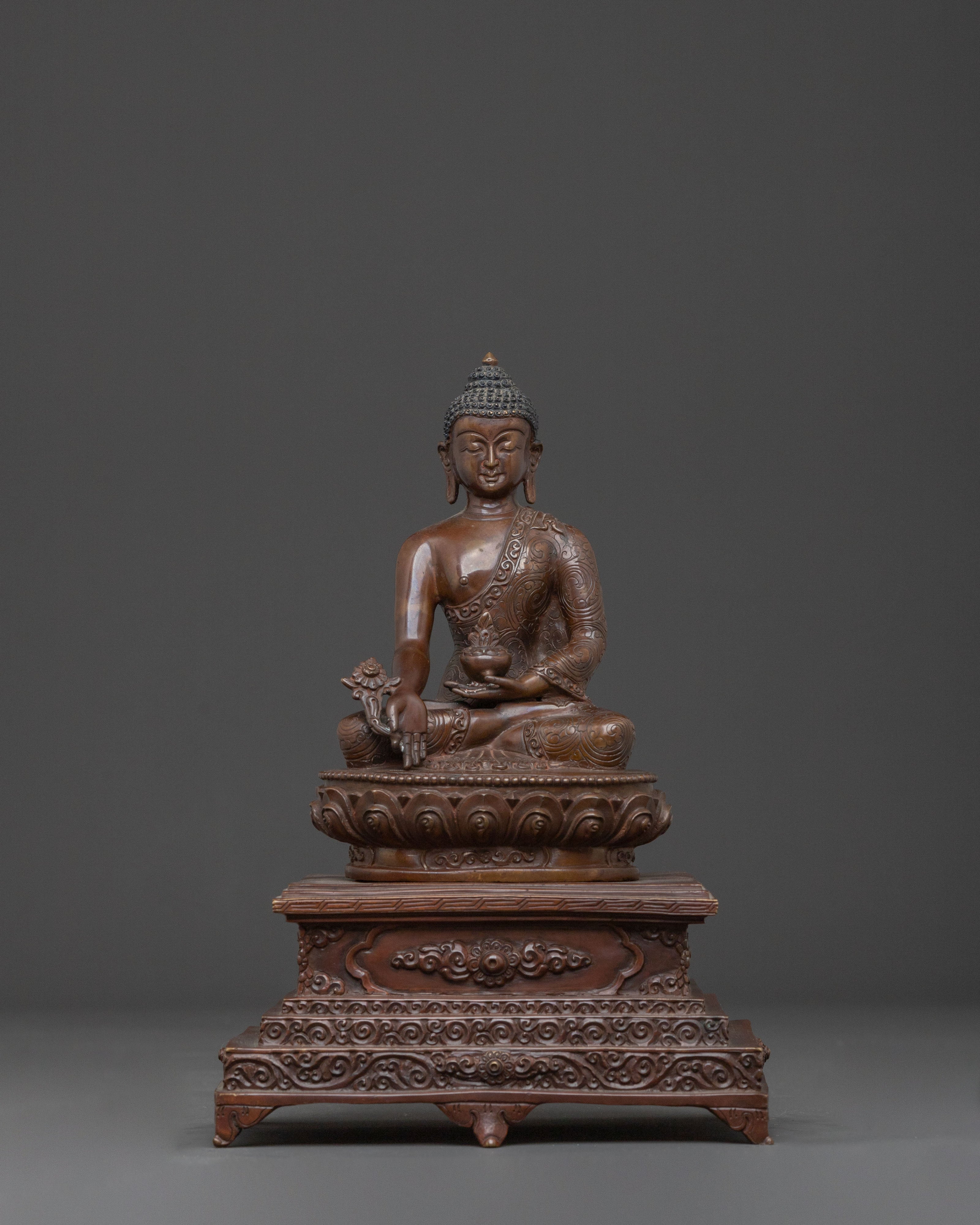 Sangye Menla Spiritual Figure | Oxidized Copper Body