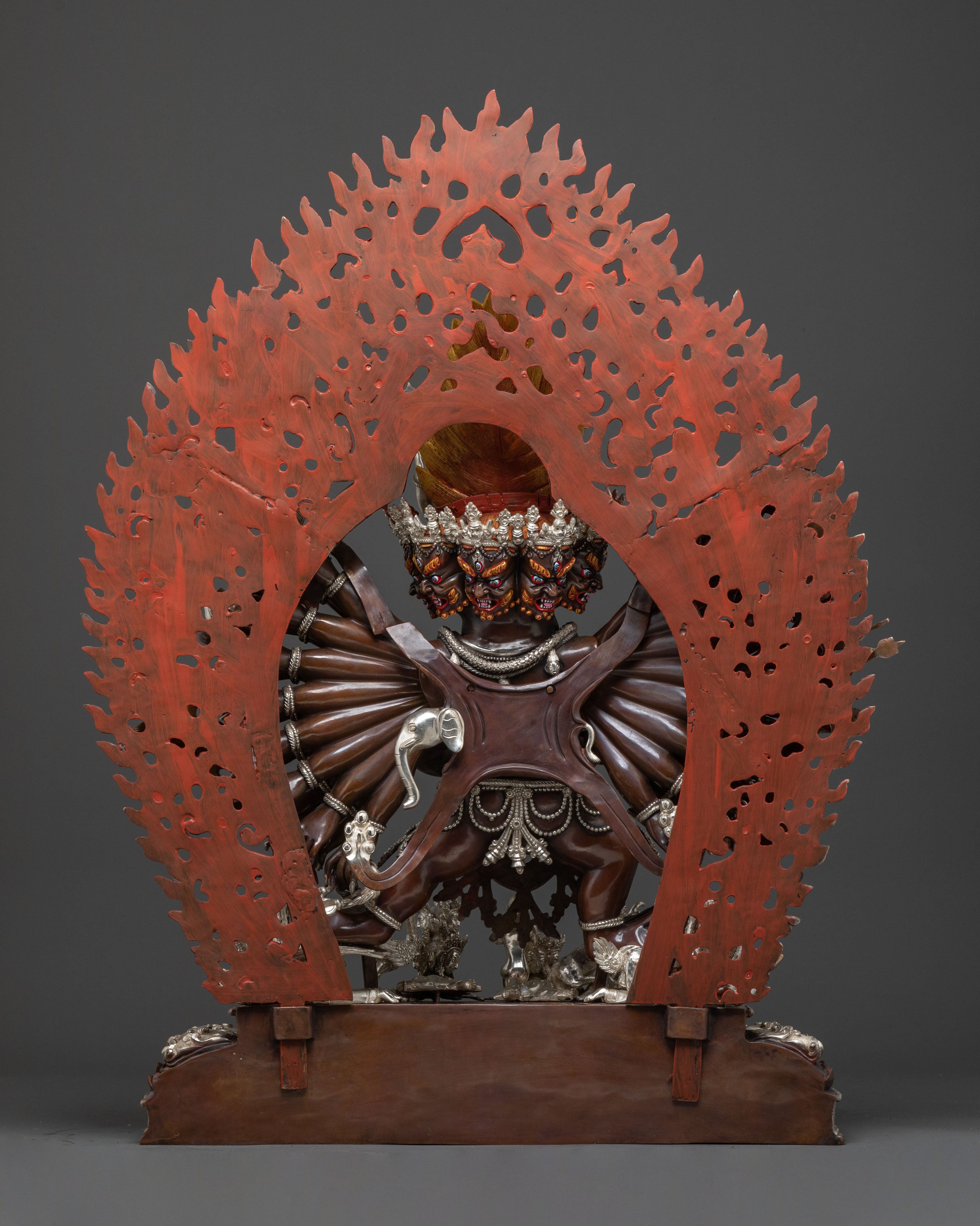 Oxidized Copper Yamantaka Statue | Buddhist Altar Decor
