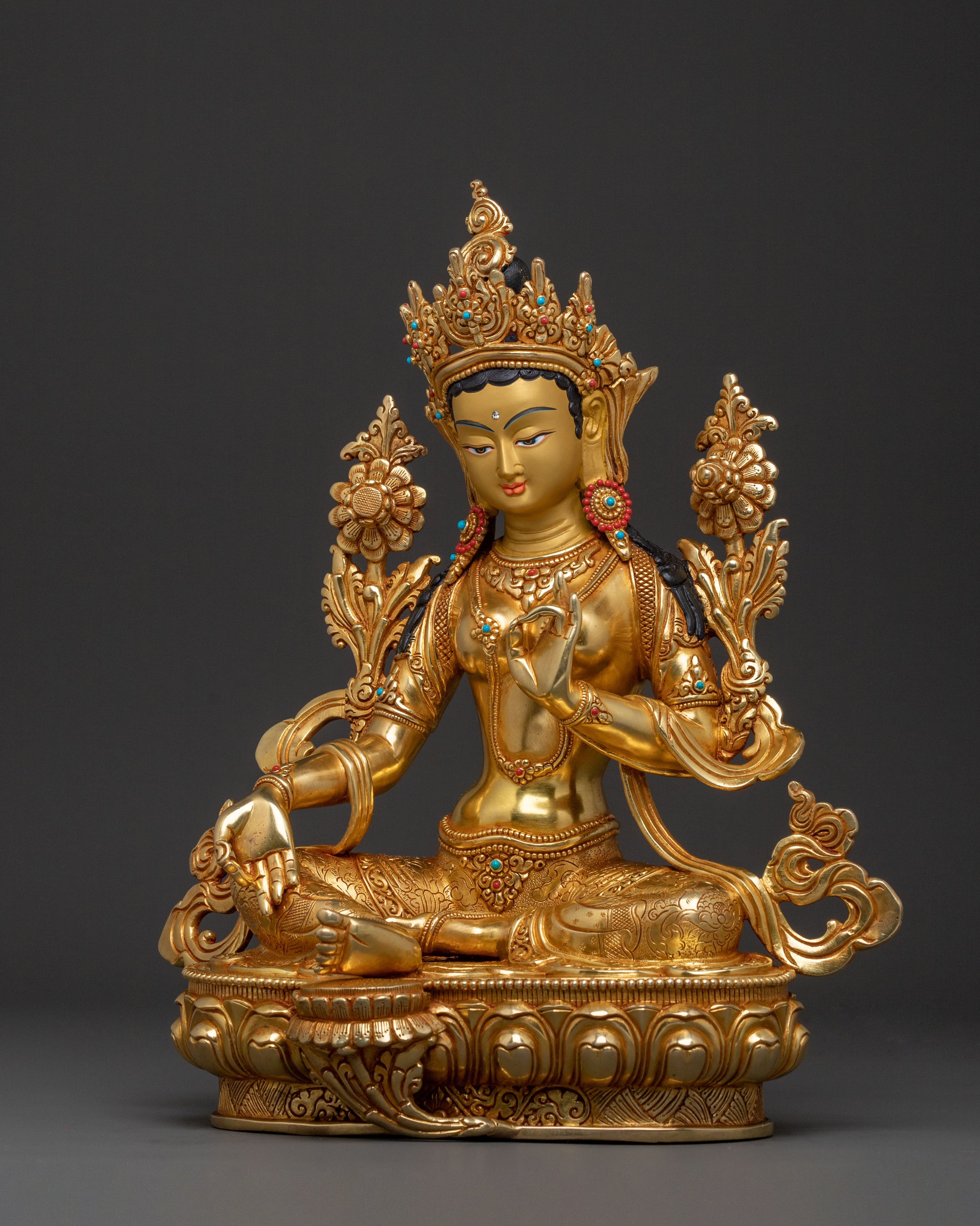 Green Tara Goddess Statue | Liberation Icon for Altar