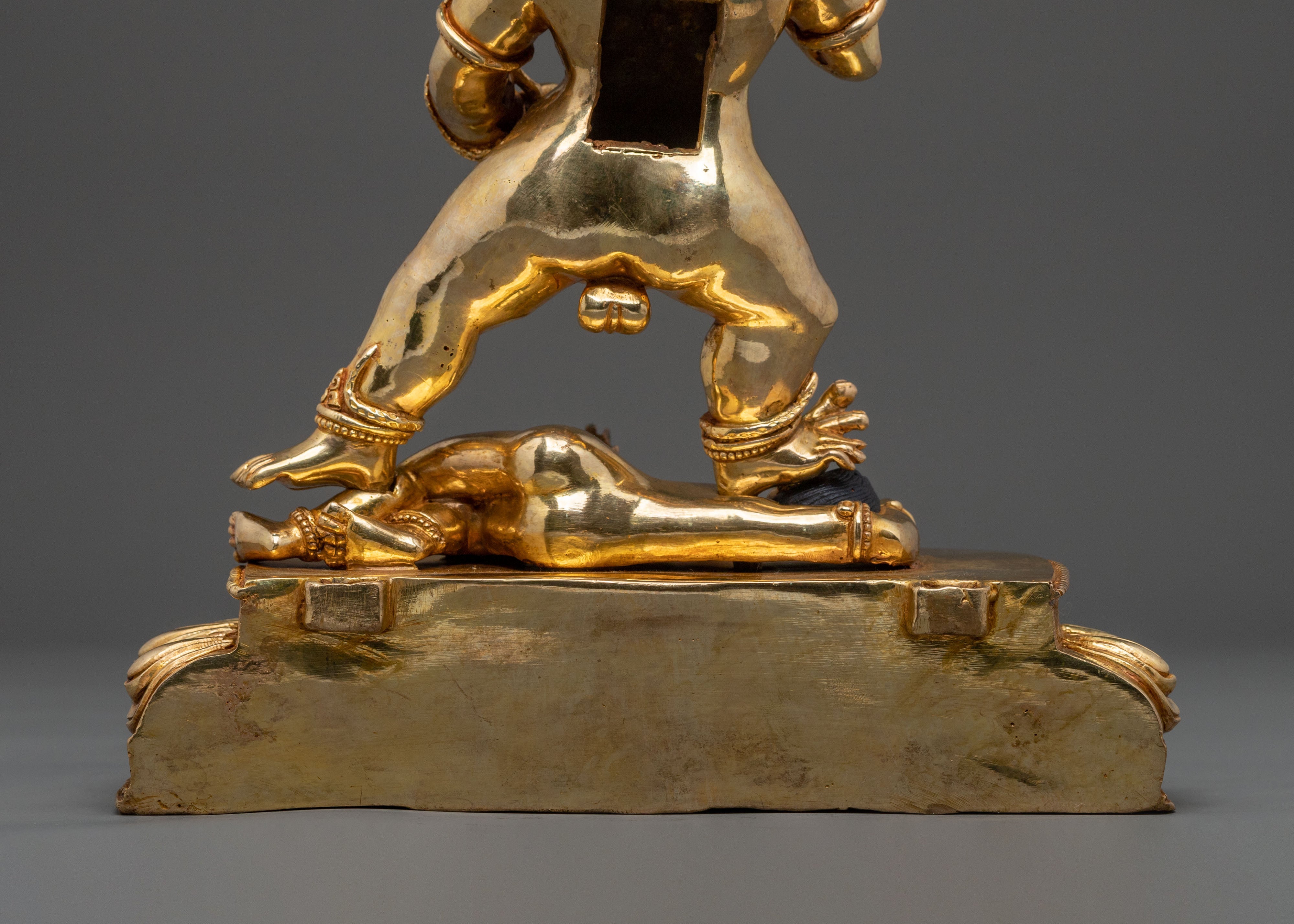 Black Dzambhala Fire Gold Gilded Statue | Wealth God