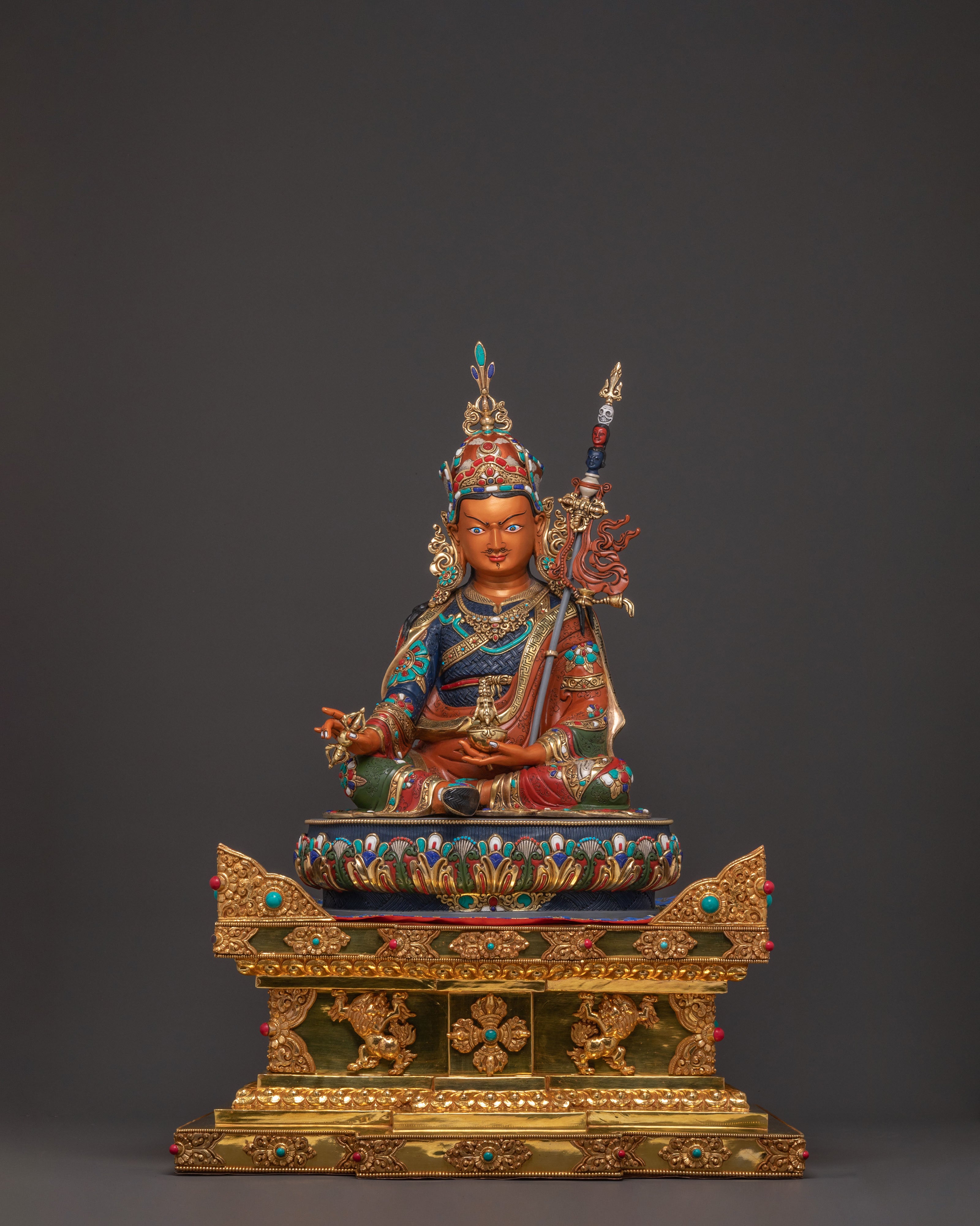 Statue of Guru Rinpoche On Throne | Wisdom Figure