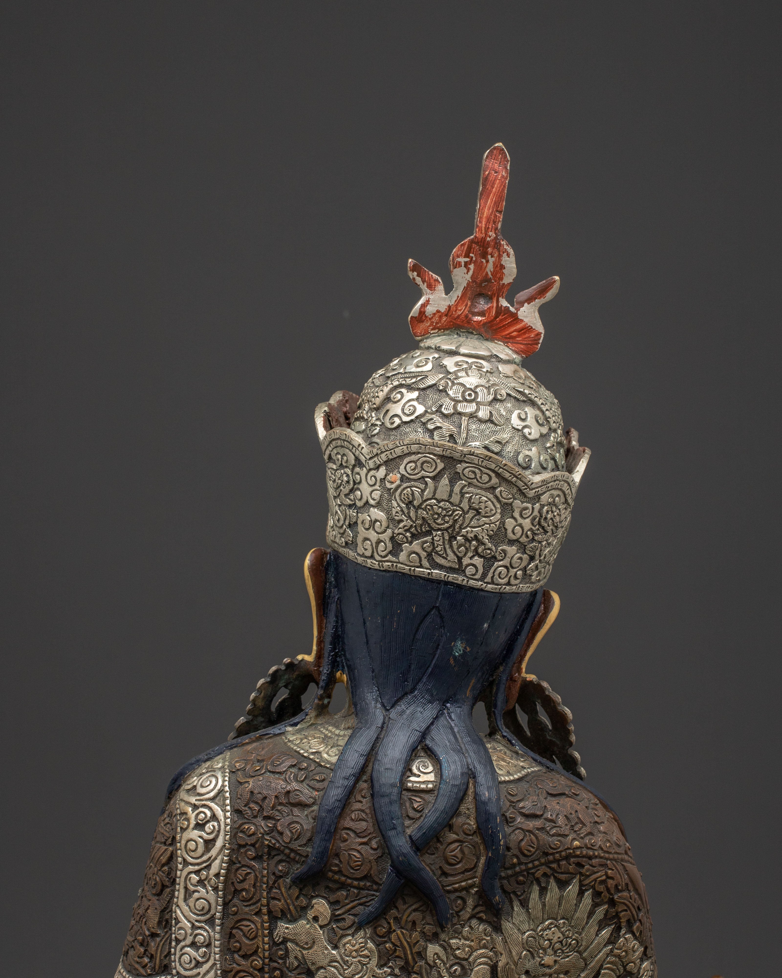 Padmasambhava Copper Statue for Altars – Hand-Gilded Serenity