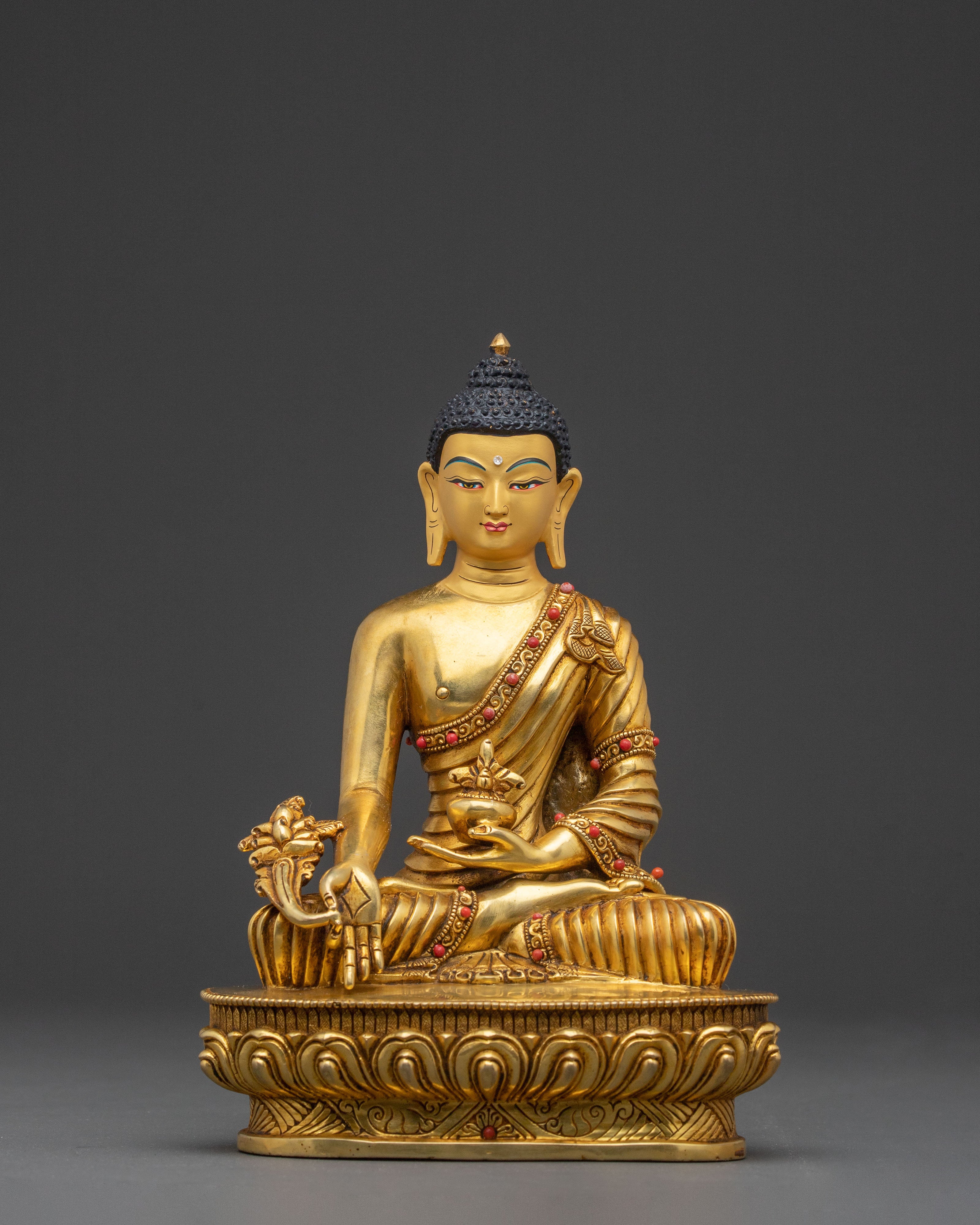 Medicine Buddha Statue – 24K Gold Gilded Copper Statue