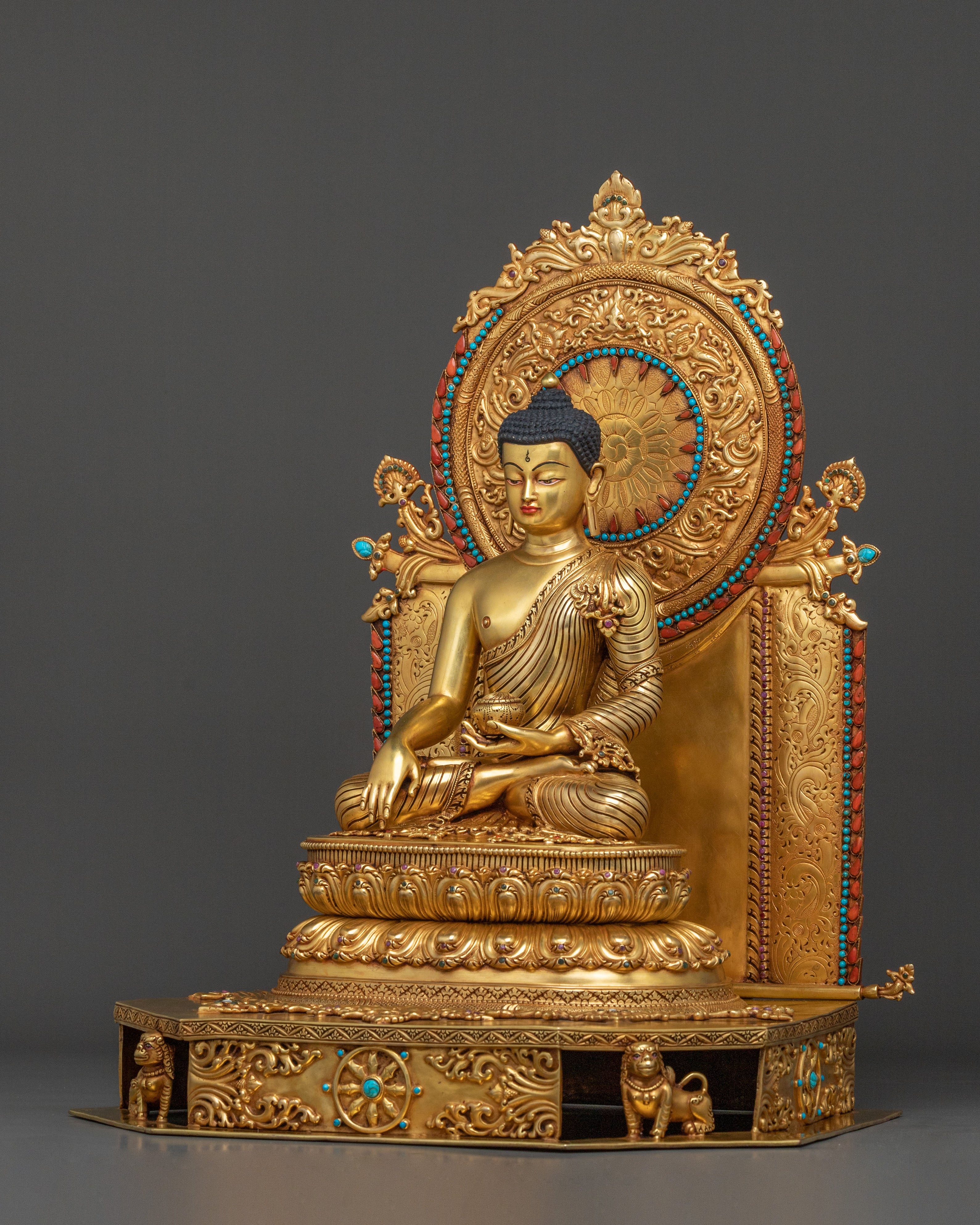 Shakyamuni Buddha Statue Seated on Throne | Enlightened one