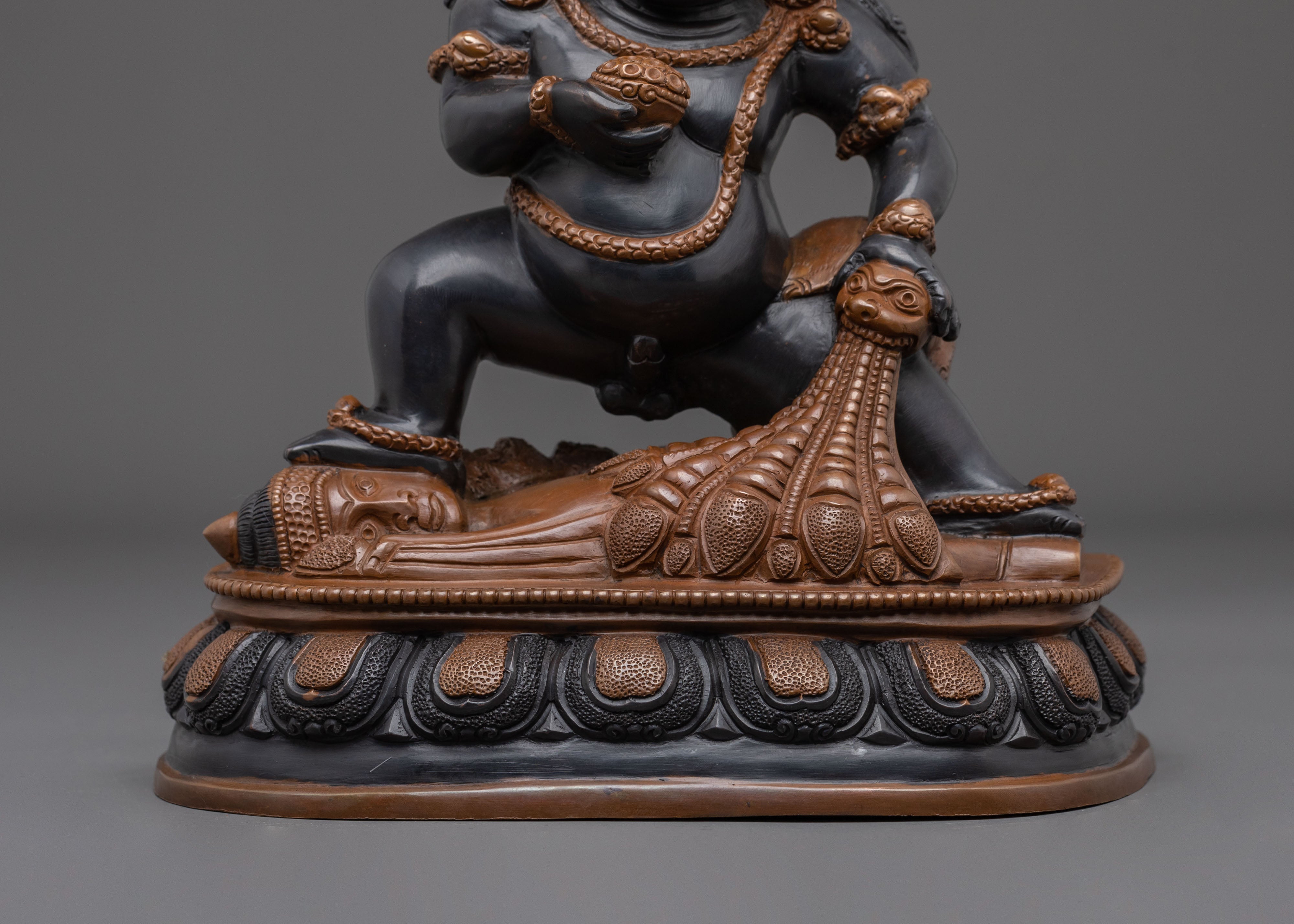 Black Dzambhala Statue | Oxidized Copper Figurine