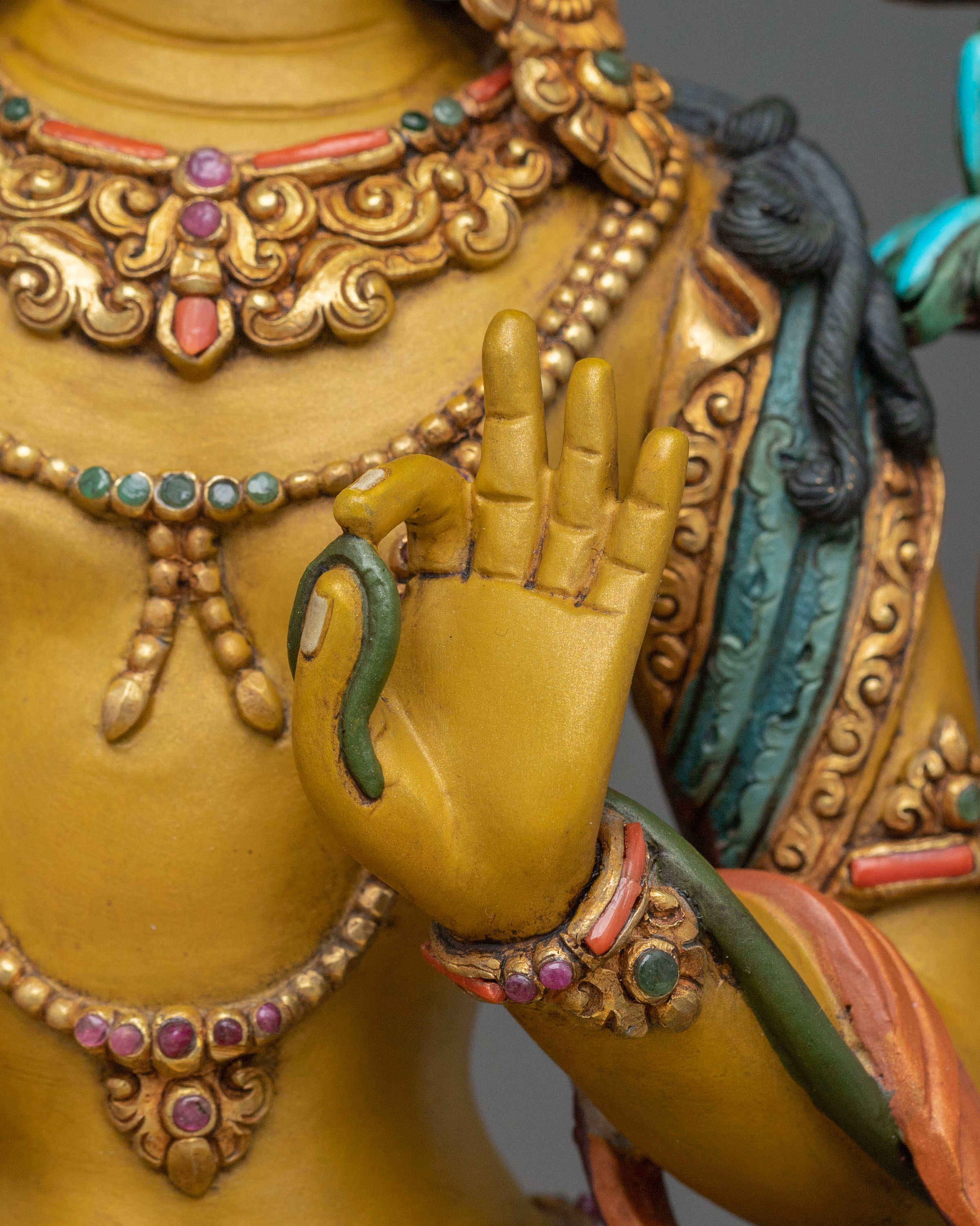 Simhanada Manjushri Buddhist Statue: Lion’s Roar of Wisdom