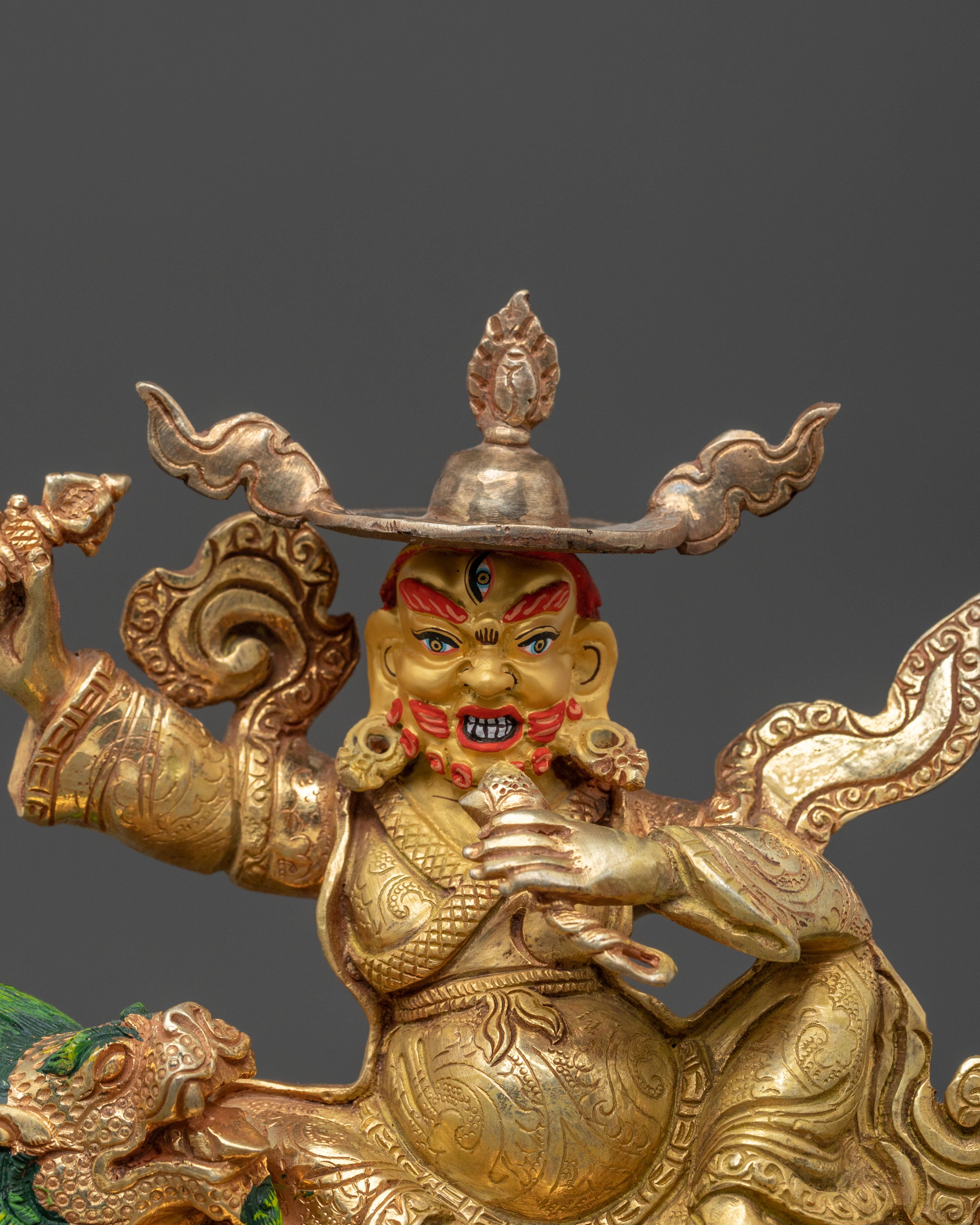 Three Nyingma Dharmapalas Statue Set | Tibetan Wrathful Protector Deities