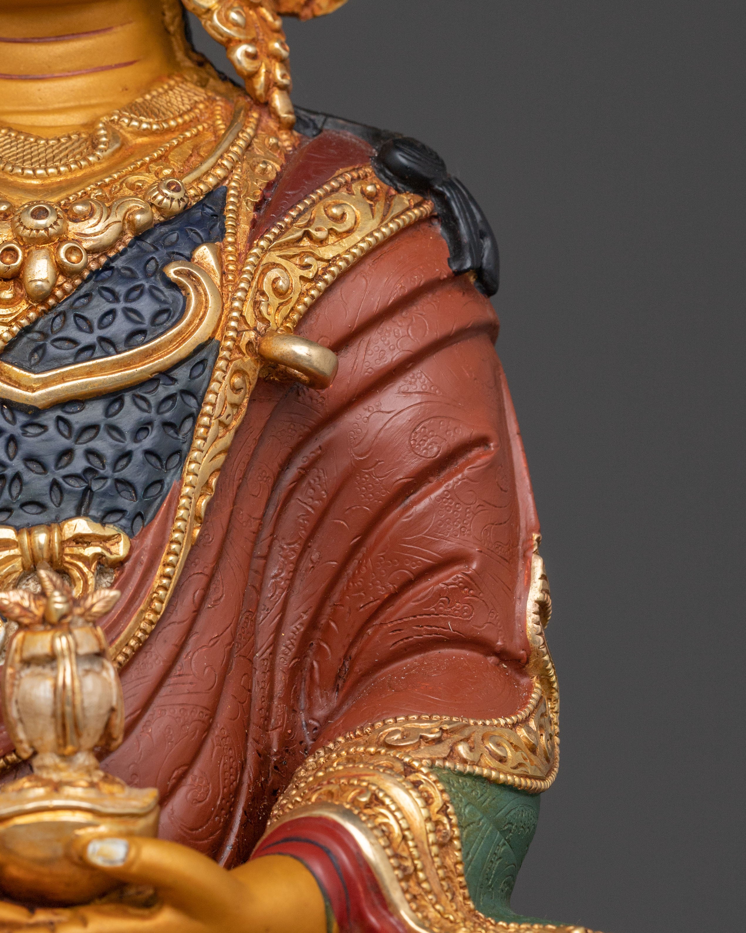 Guru Rinpoche Divine Statue – Gilded Copper Art