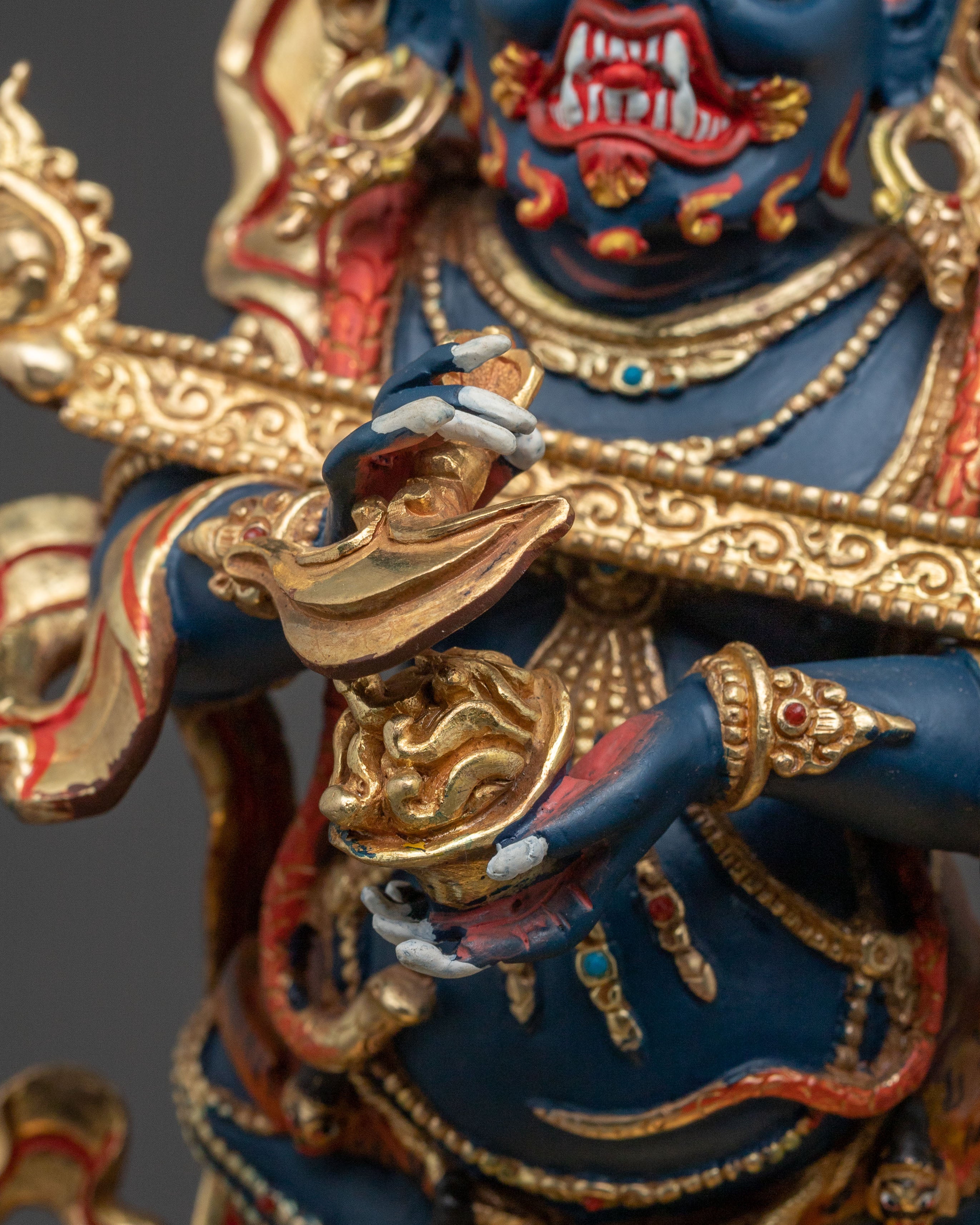 Statue of Shakya Mahakala | Exquisite 24K Gold Gilded Handcrafted