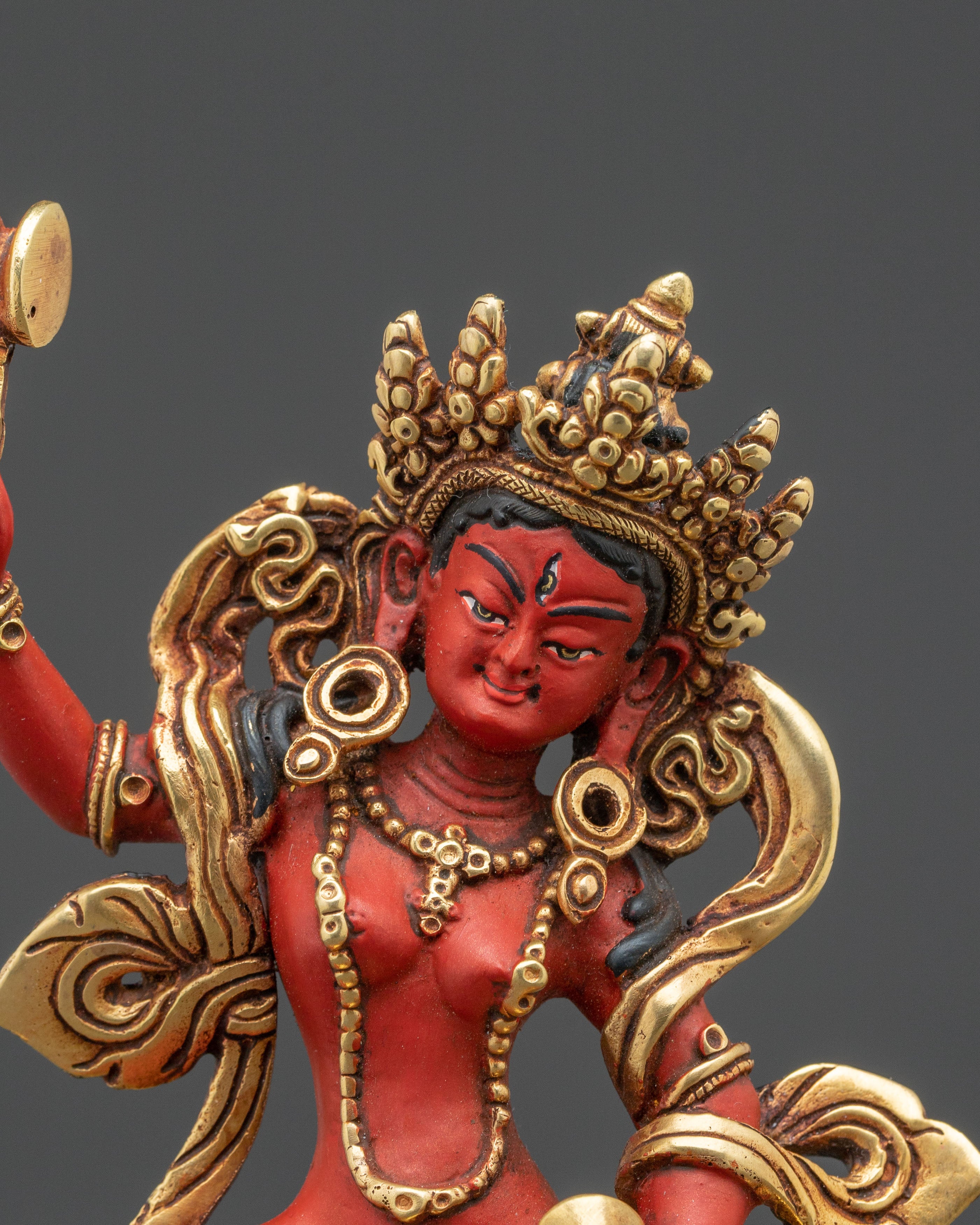 Spiritual Statue of Machig Labdron – Hand-Painted Silver Plating Statue