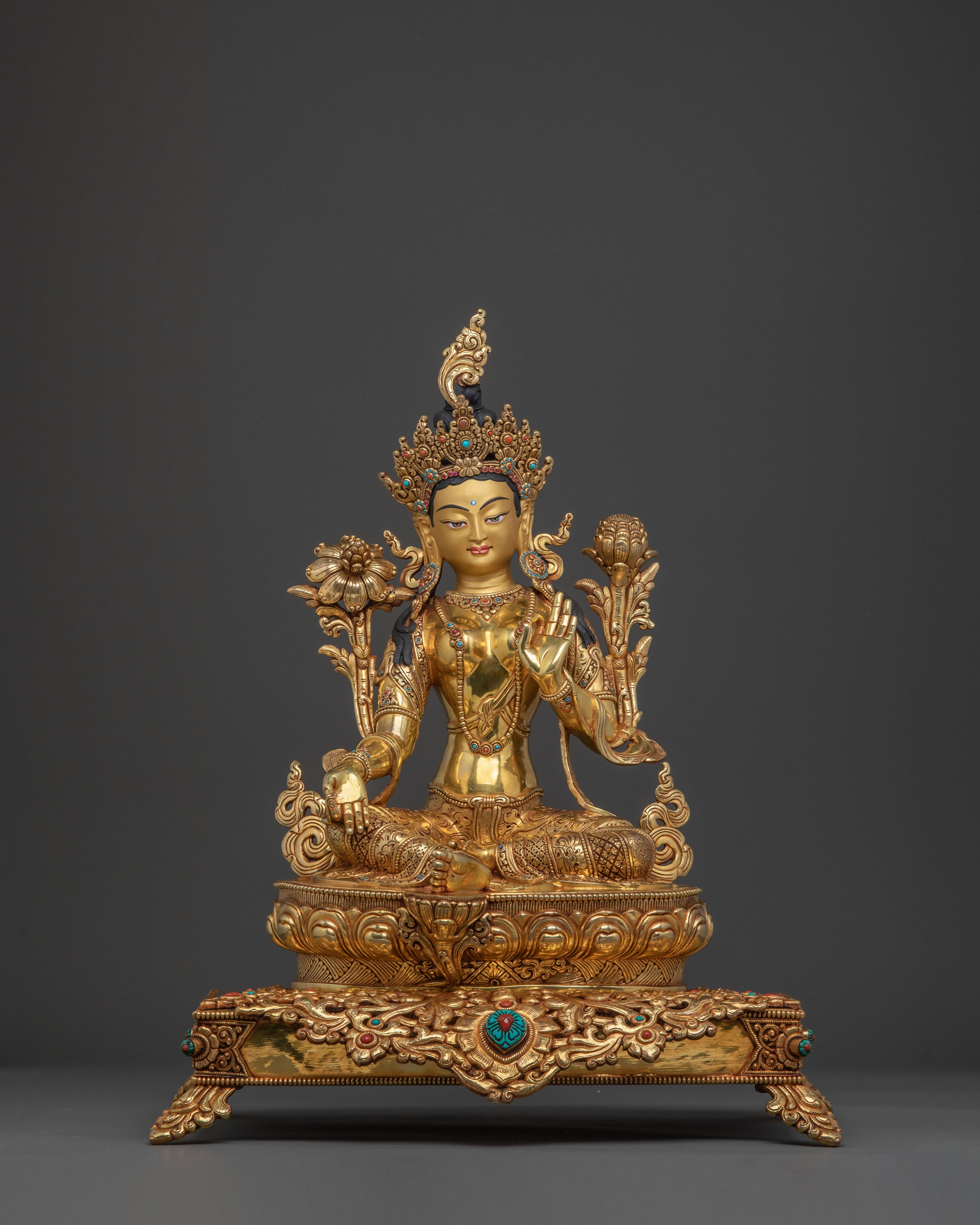 Shyama Tara Statue on Throne | Altar Home Decor