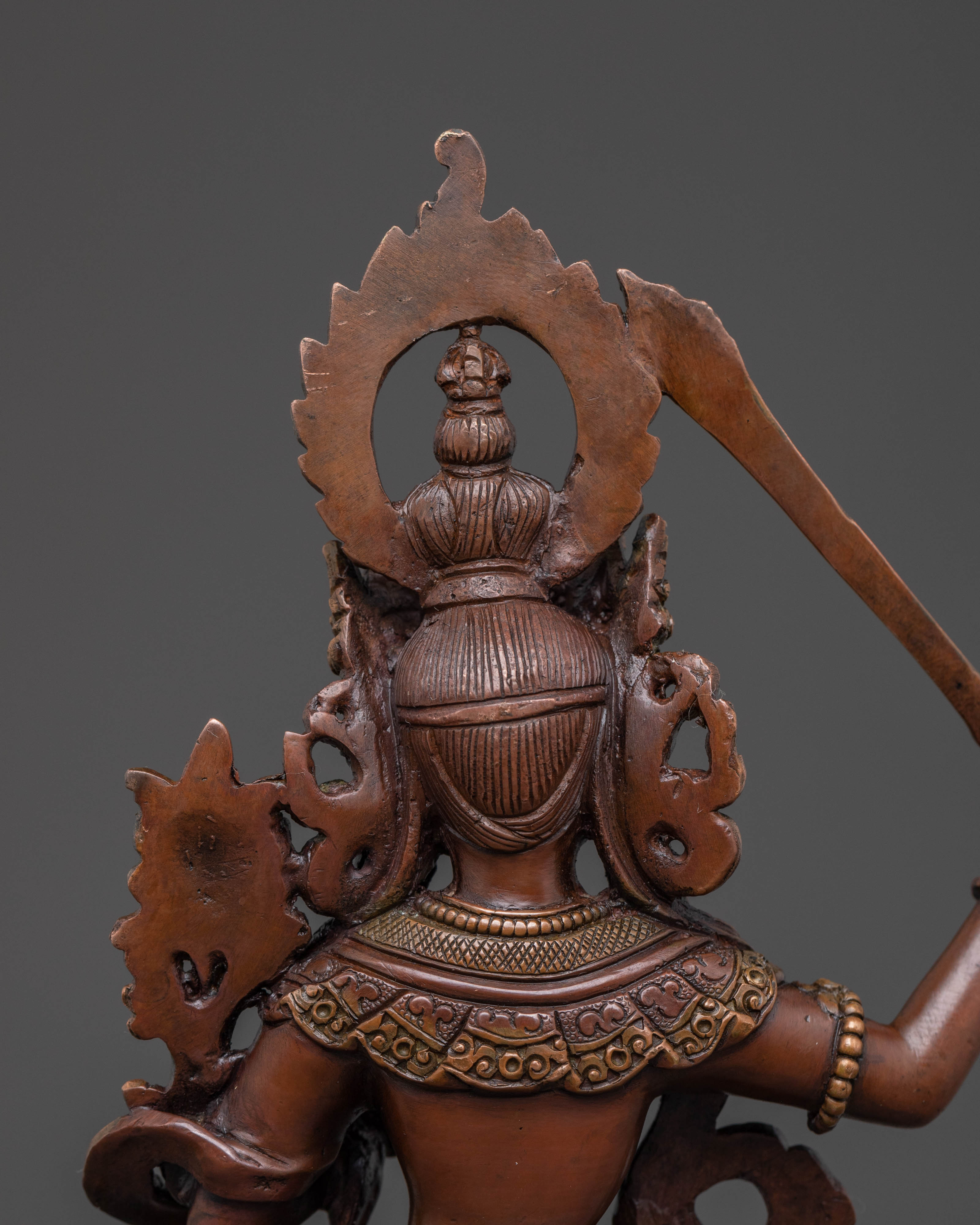 Manjushri Bodhisattva Sacred Statue - Oxidized Copper Finish