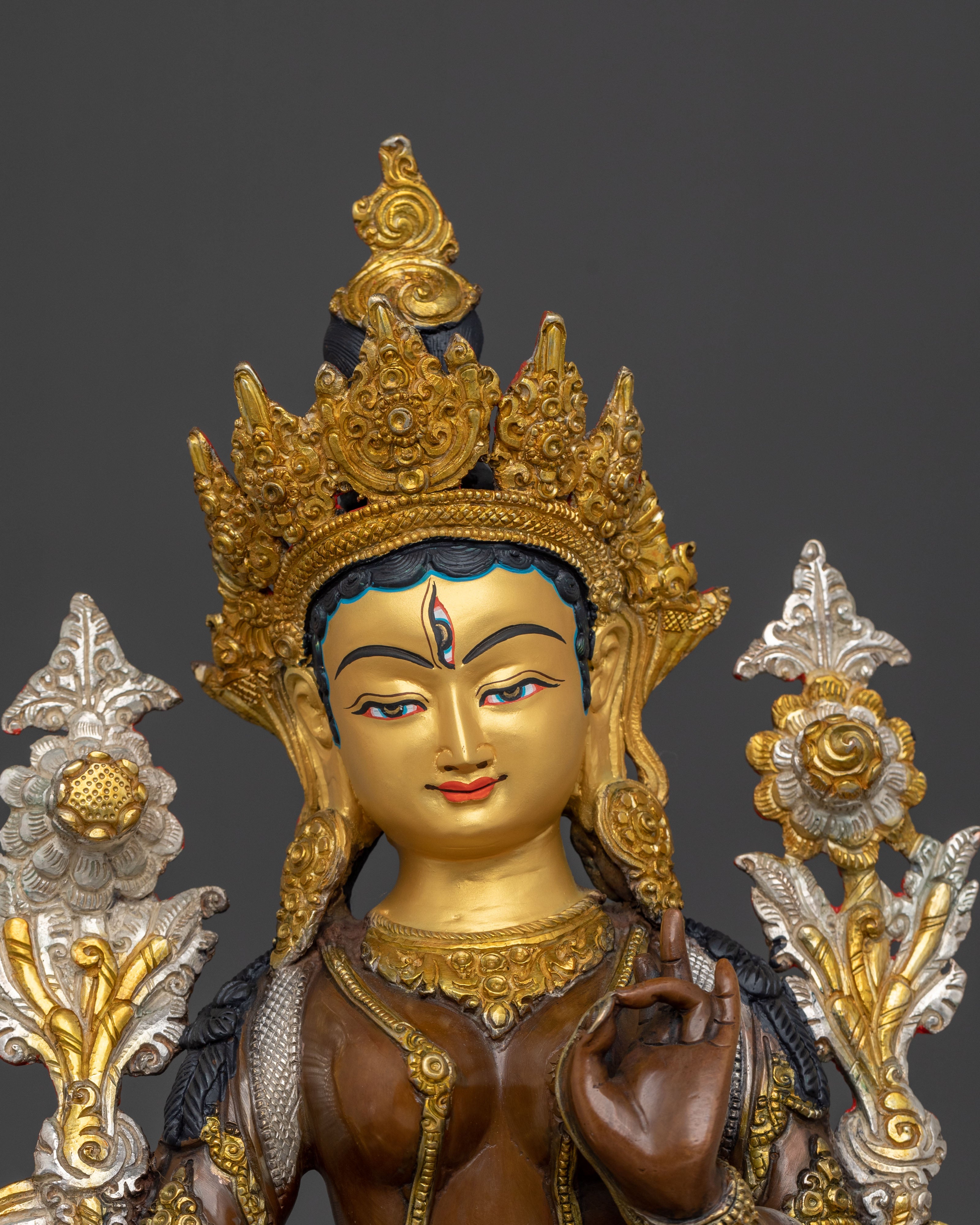 Exquisite Hand Carved White Tara Statue | Goddess of Long Life and Wisdom
