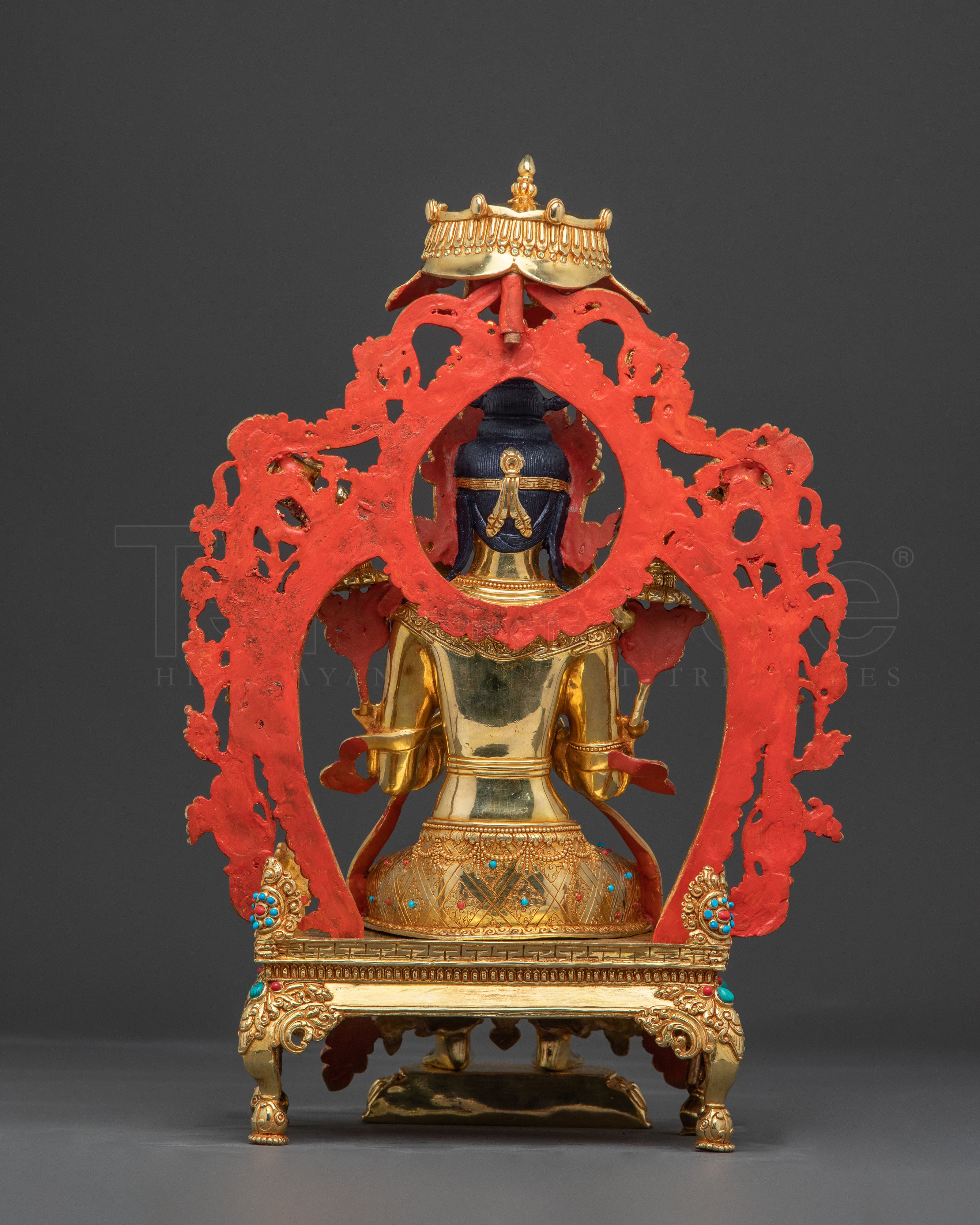 Maitreya Buddha 24K Gold Gilded Copper Statue — Radiant Future Buddha