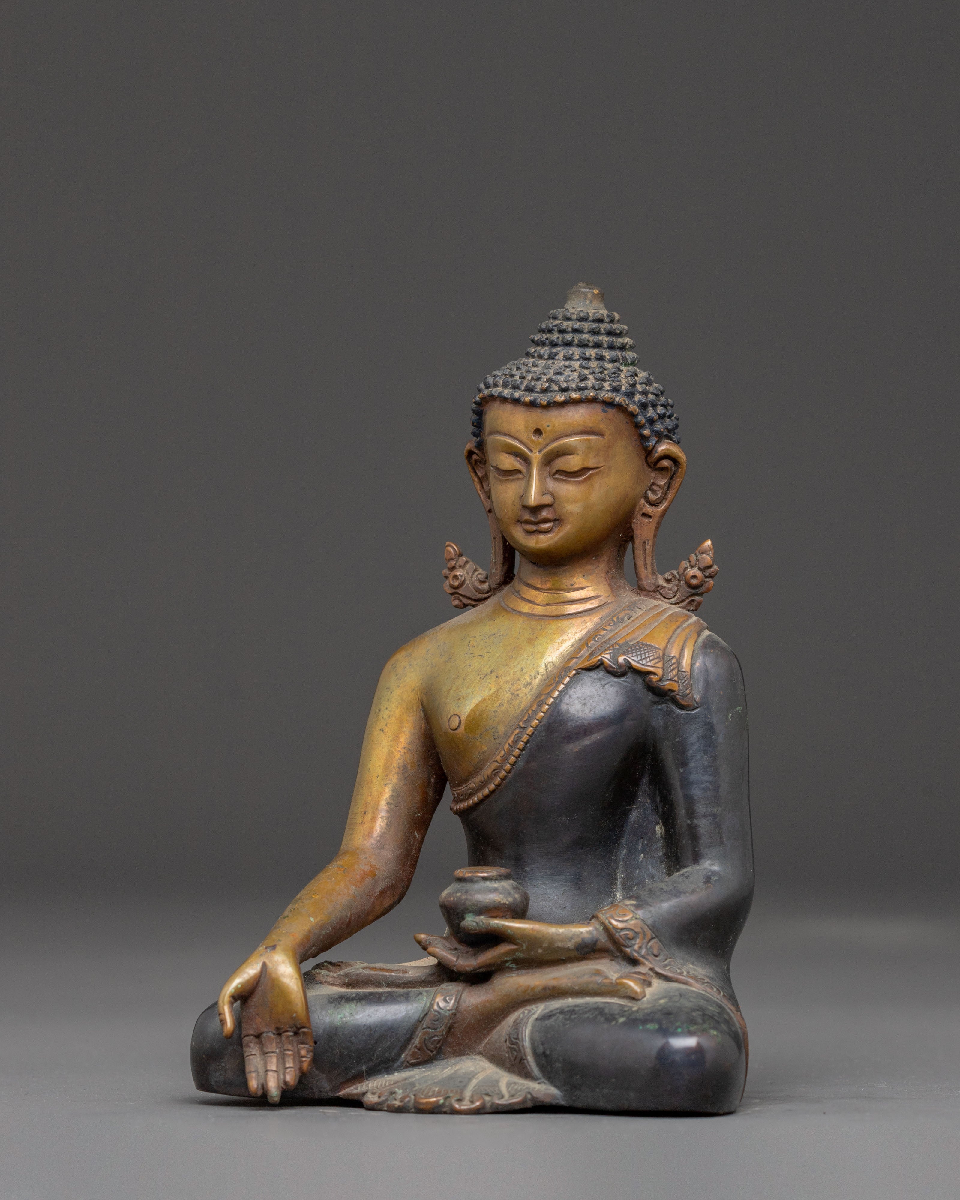 Handmade Ratnasambhava Oxidized Copper Statue | Symbol of Equality and Abundance