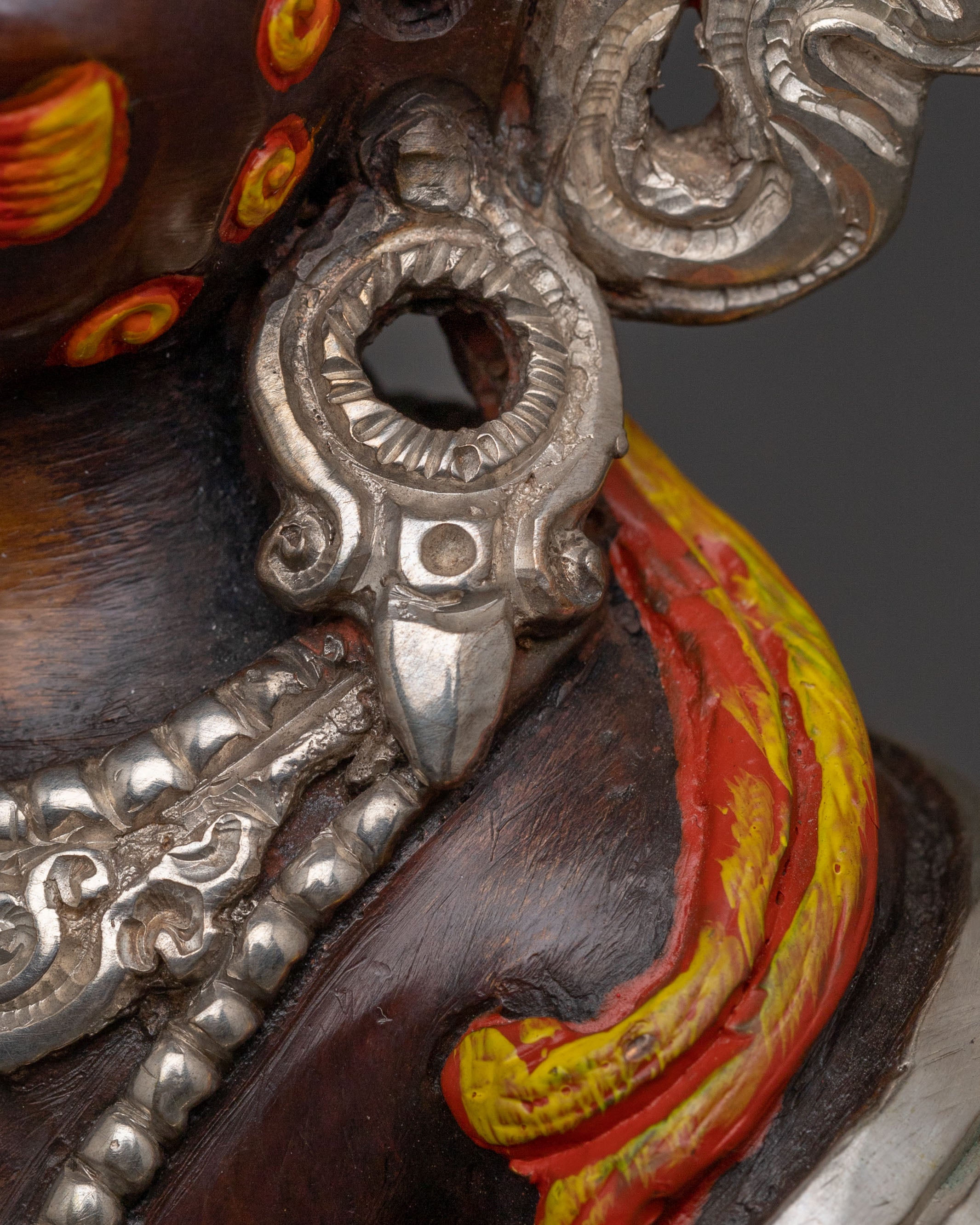 Green Dzambhala Statue: Oxidized Copper Abundance